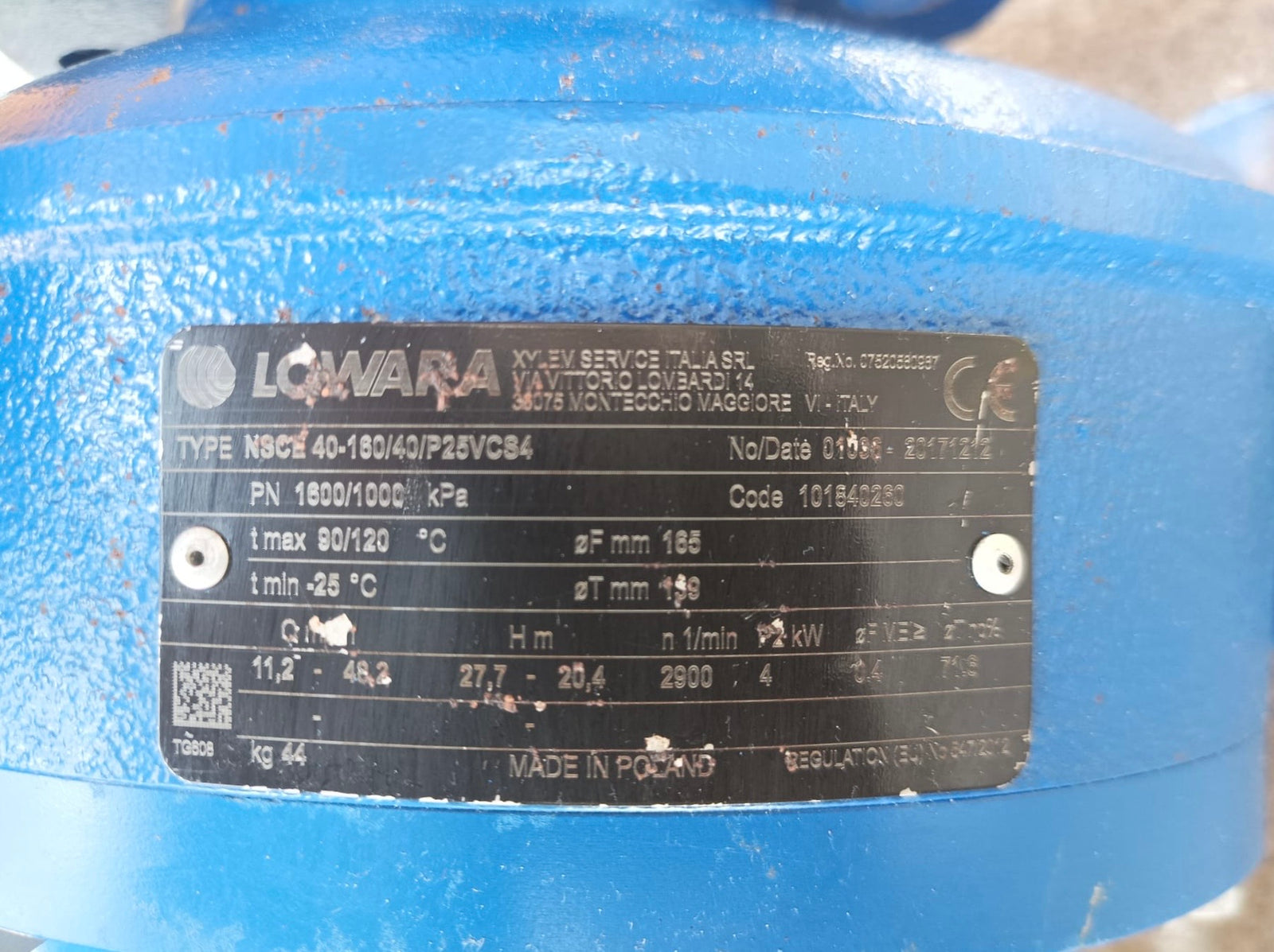 Lowara NSCE 40-160/40/P25VC84 End Suction Pump 4kW 415v 101840260 USED #4195