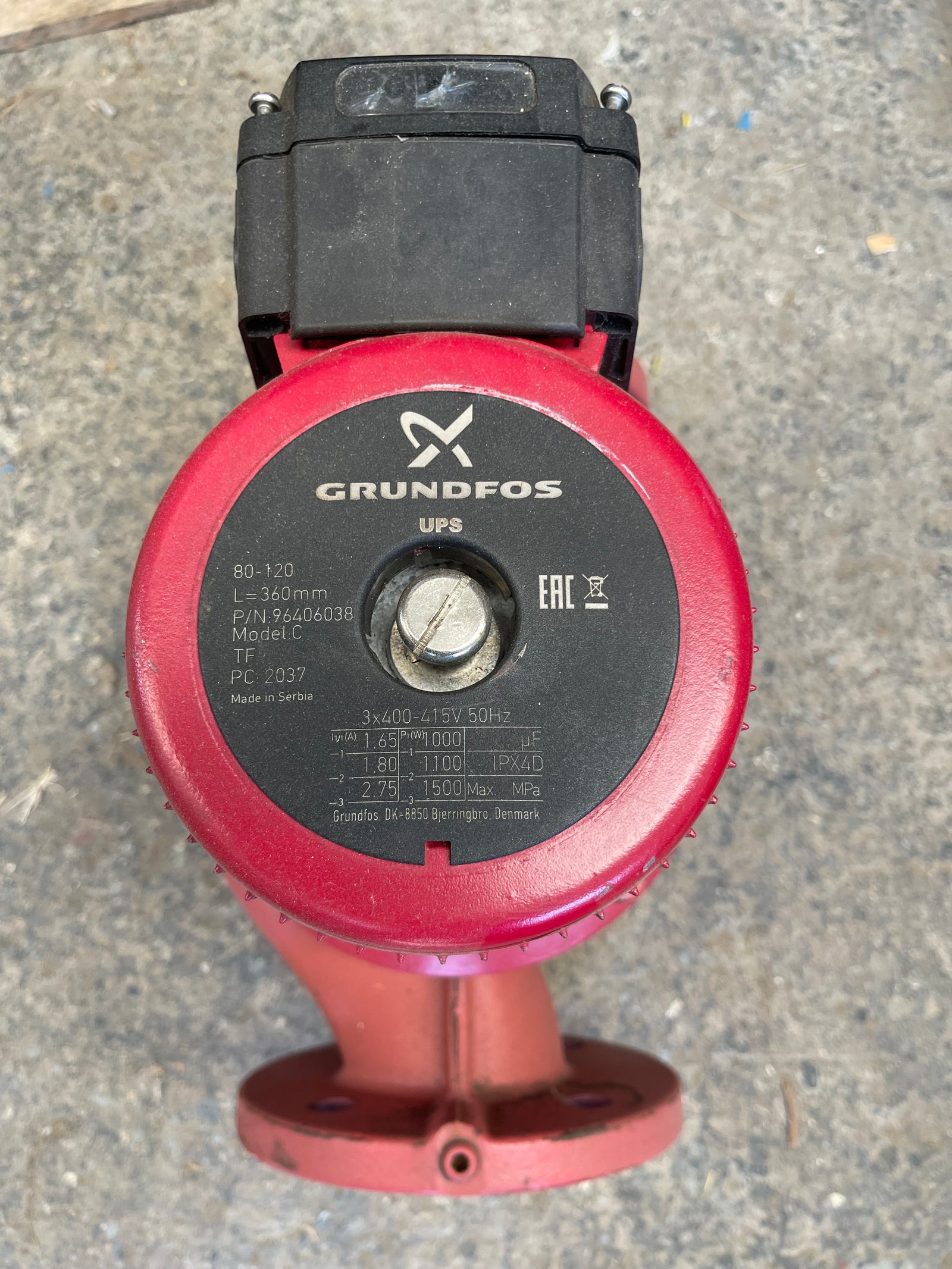 Grundfos UPS 80-120 F 360 415v 96402440 Heating Circulator Pump #4485 USED