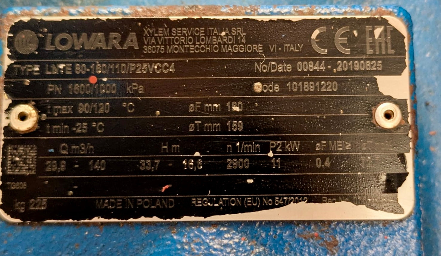Lowara LNTE 80-160/110/P25VCC4 Circulator Pump 101891220 DN80 11kW #4805