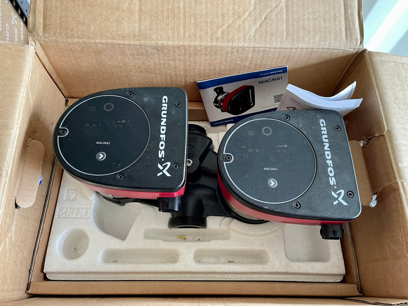 Grundfos Magna1 D 32-80 97924369 180mm Twin-Head Threaded Circulating Pump #3900 USED