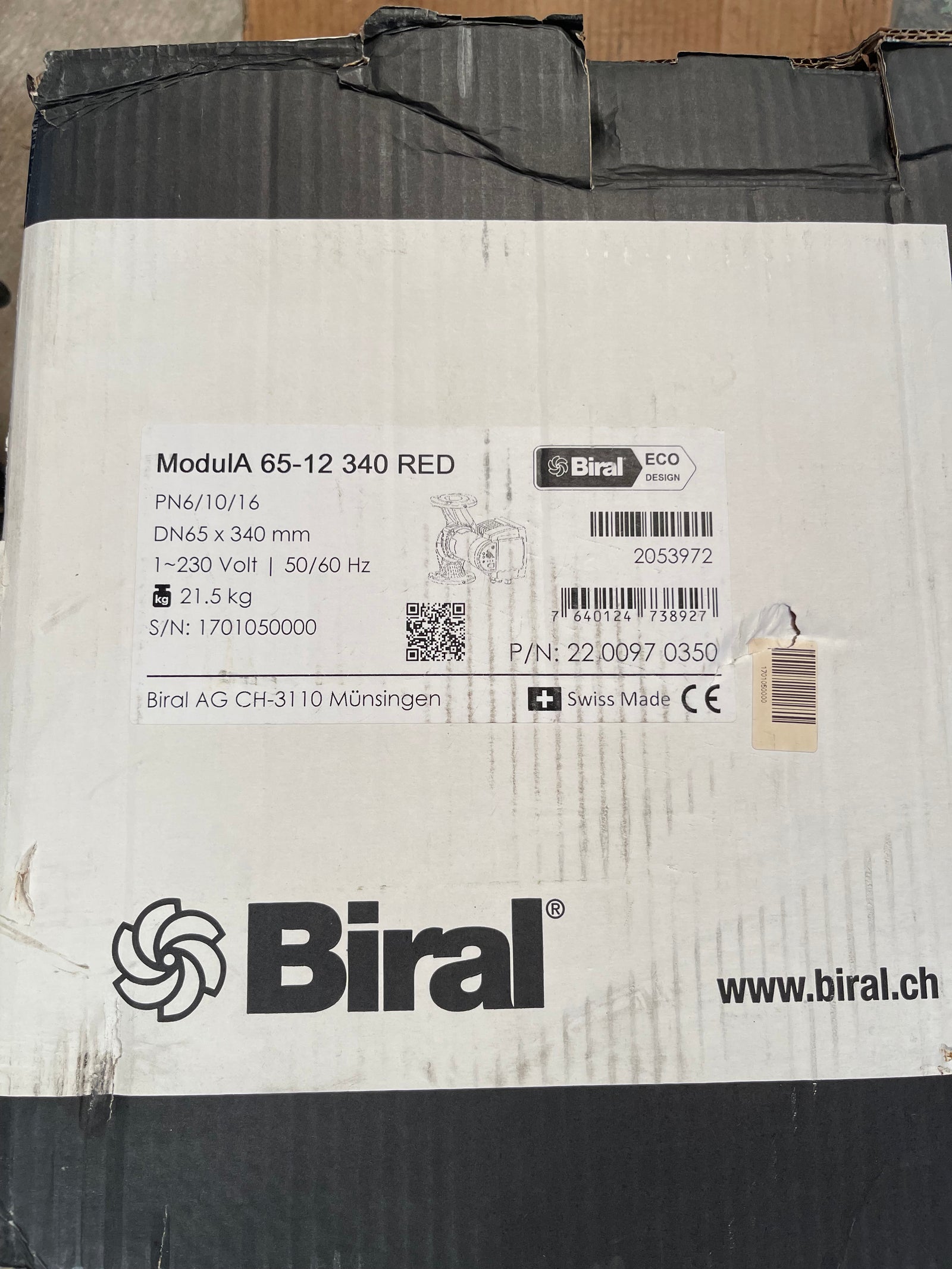 Biral ModulA 65-12 340 RED 2200970350 Circulator Pump #4672