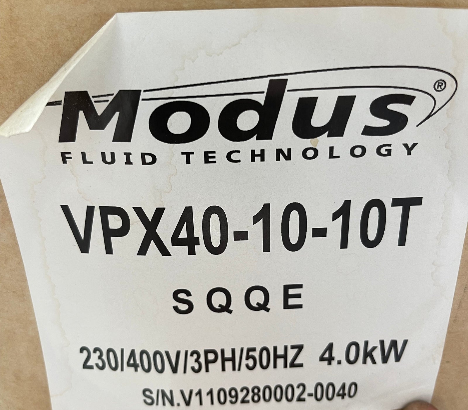 Modus VPX 40-10-10 Vertical Multistage Pump DN40 4kW 415v #4702