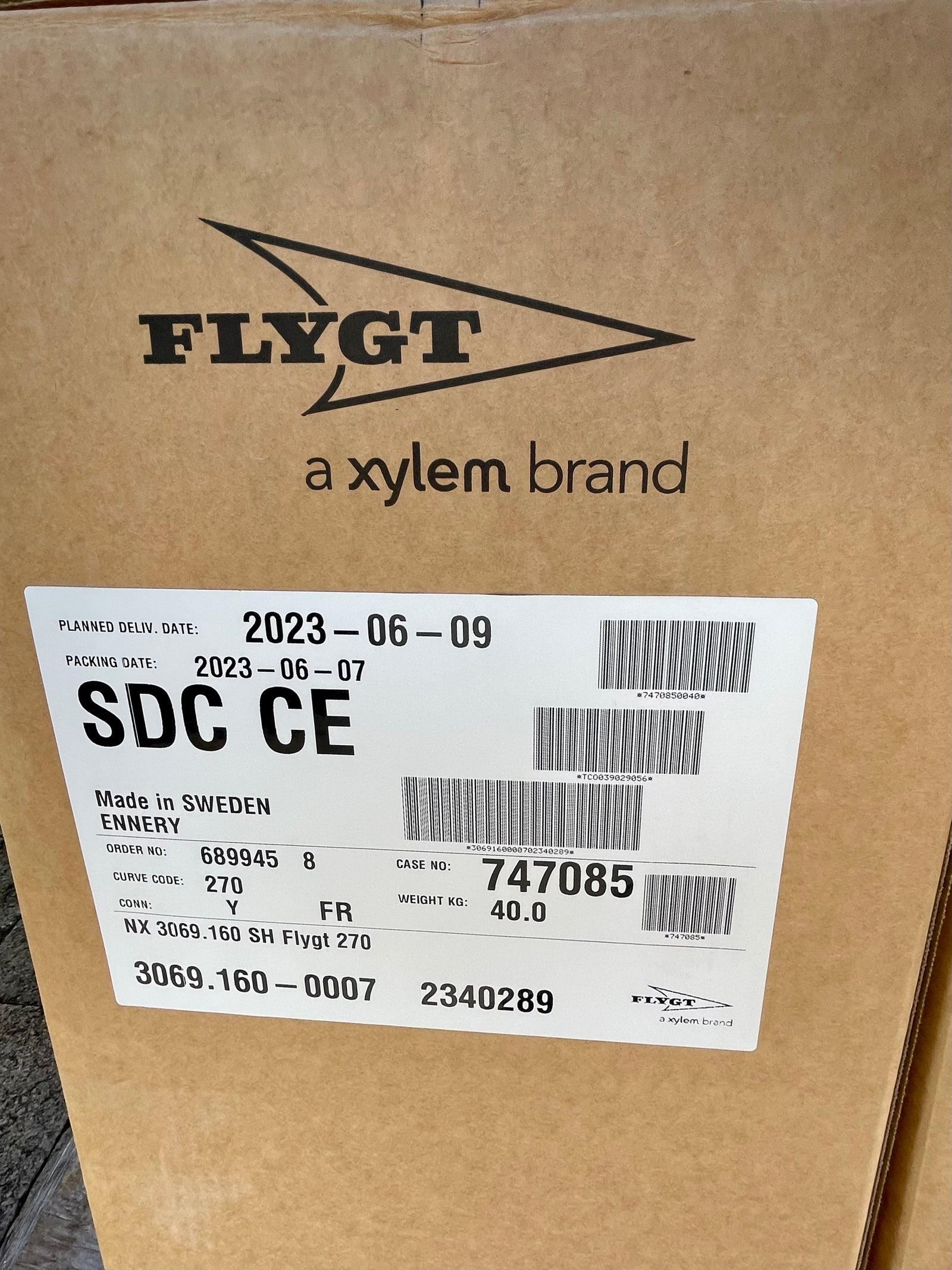 Flygt NX 3069.160 SH 270 2.4kw 415v Submersible Waste Pump #3754