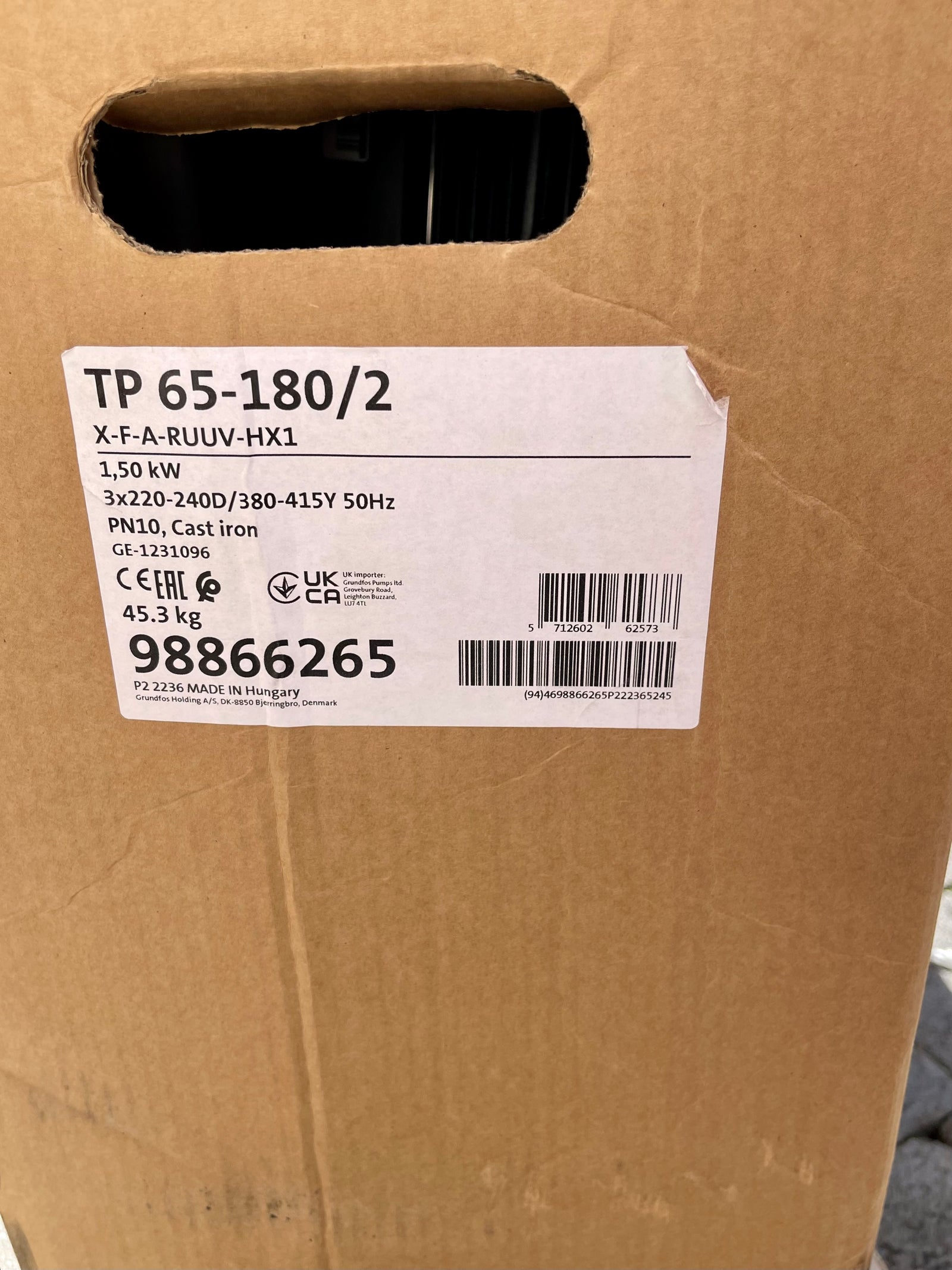 Grundfos TP 65-180/2 X F A RUUV HX1 Circulator Pump 1.5kw 415v 98866265 #3789 VAT