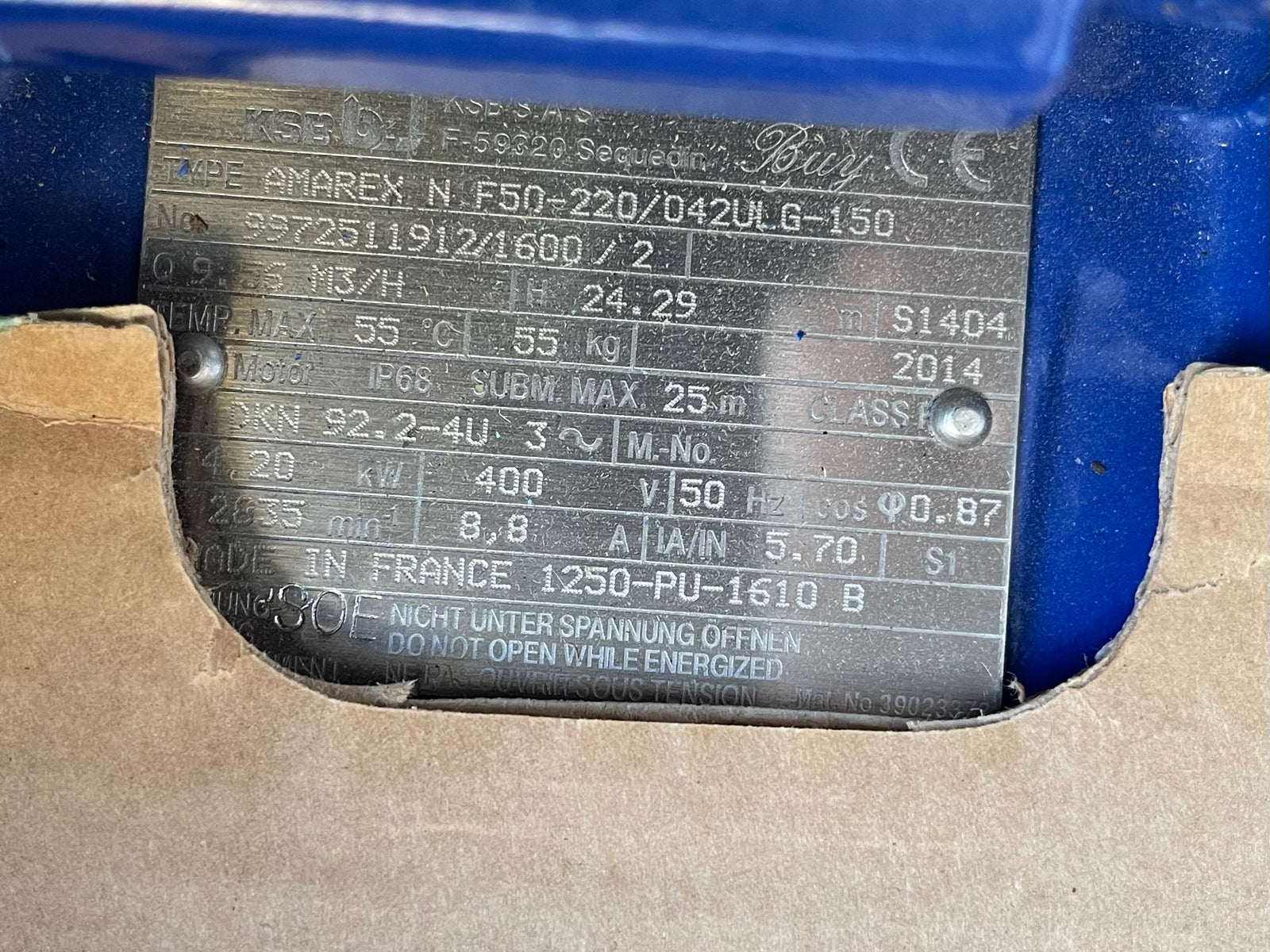 KSB Amarex Twin Pump System N F 50-220/042 ULG 150 Submersible Waste Sludge 4.2kw DN50 415V #3844