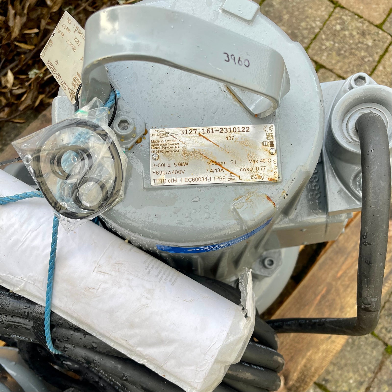 Flygt NP 3127.161 MT 437 5.9kw submersible waste water pump DN100 #3960