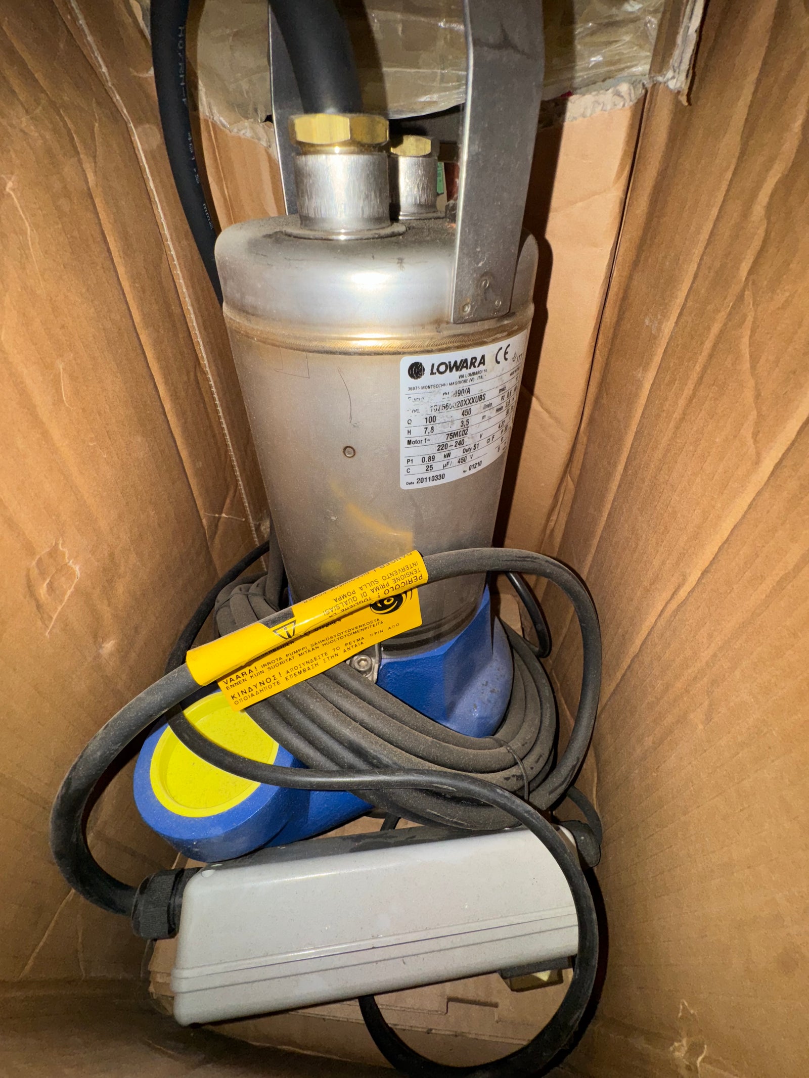 Lowara DLM90/A L10 0.6kW Vortex submersible waste water pump 240V DN50 107560020XXXUBS #4768