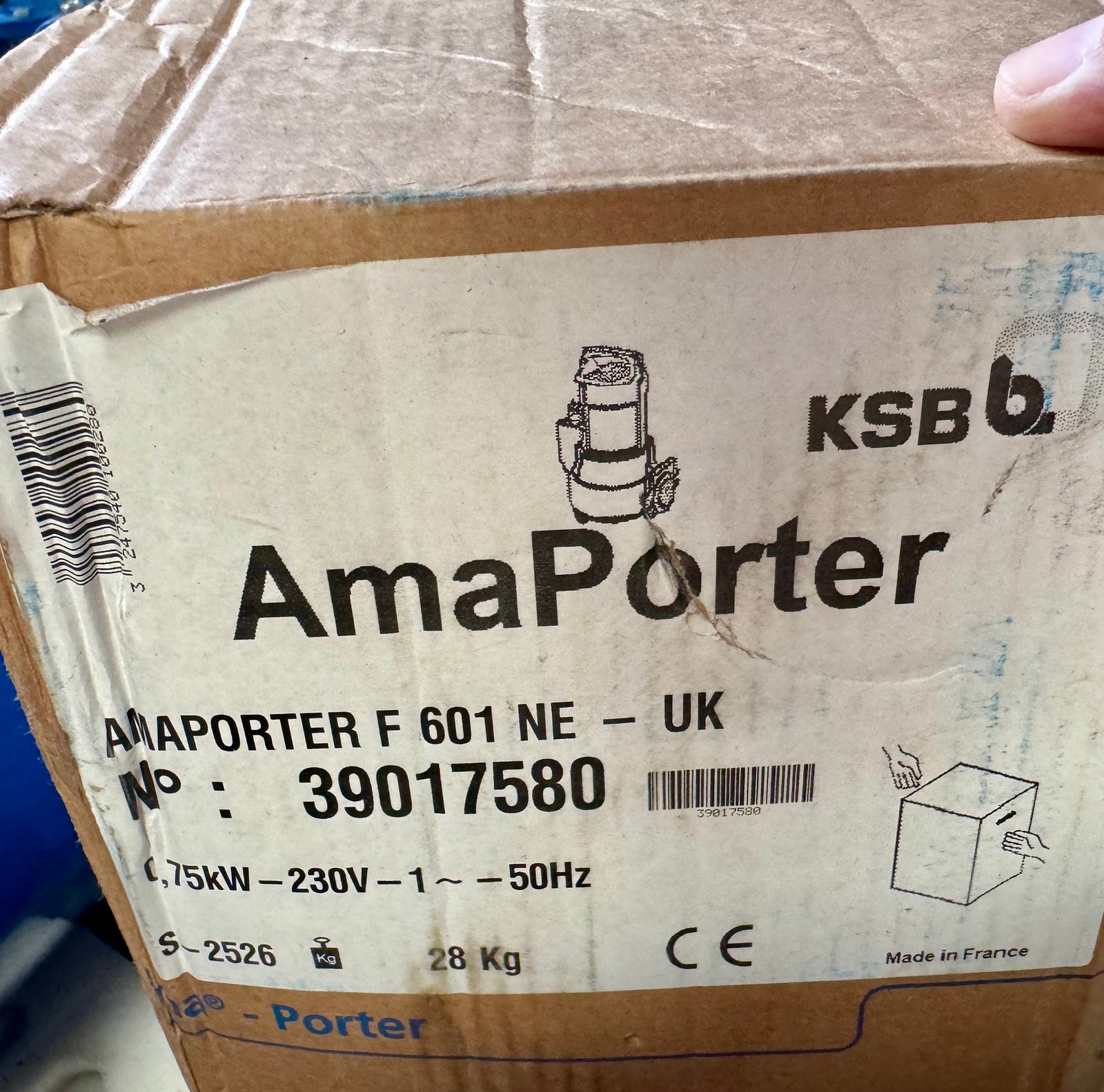 KSB AMA Porter 601 NE-1 240v Submersible Pump Without Floatswitch 0.75kw 39017580 #4764