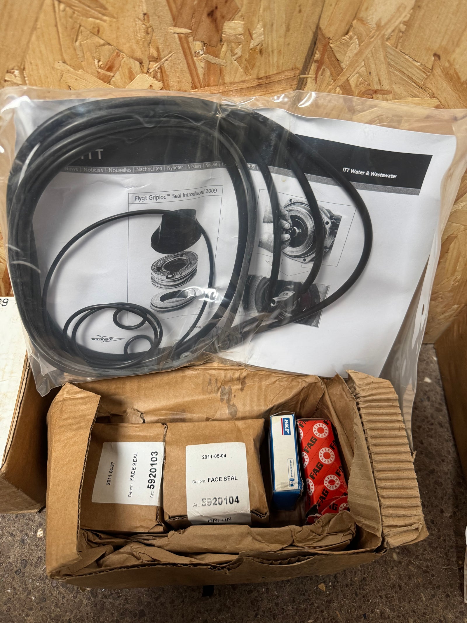 Flygt 3102 Basic Repair Kit 601 89 06 Shaft Seal Bearing #4786