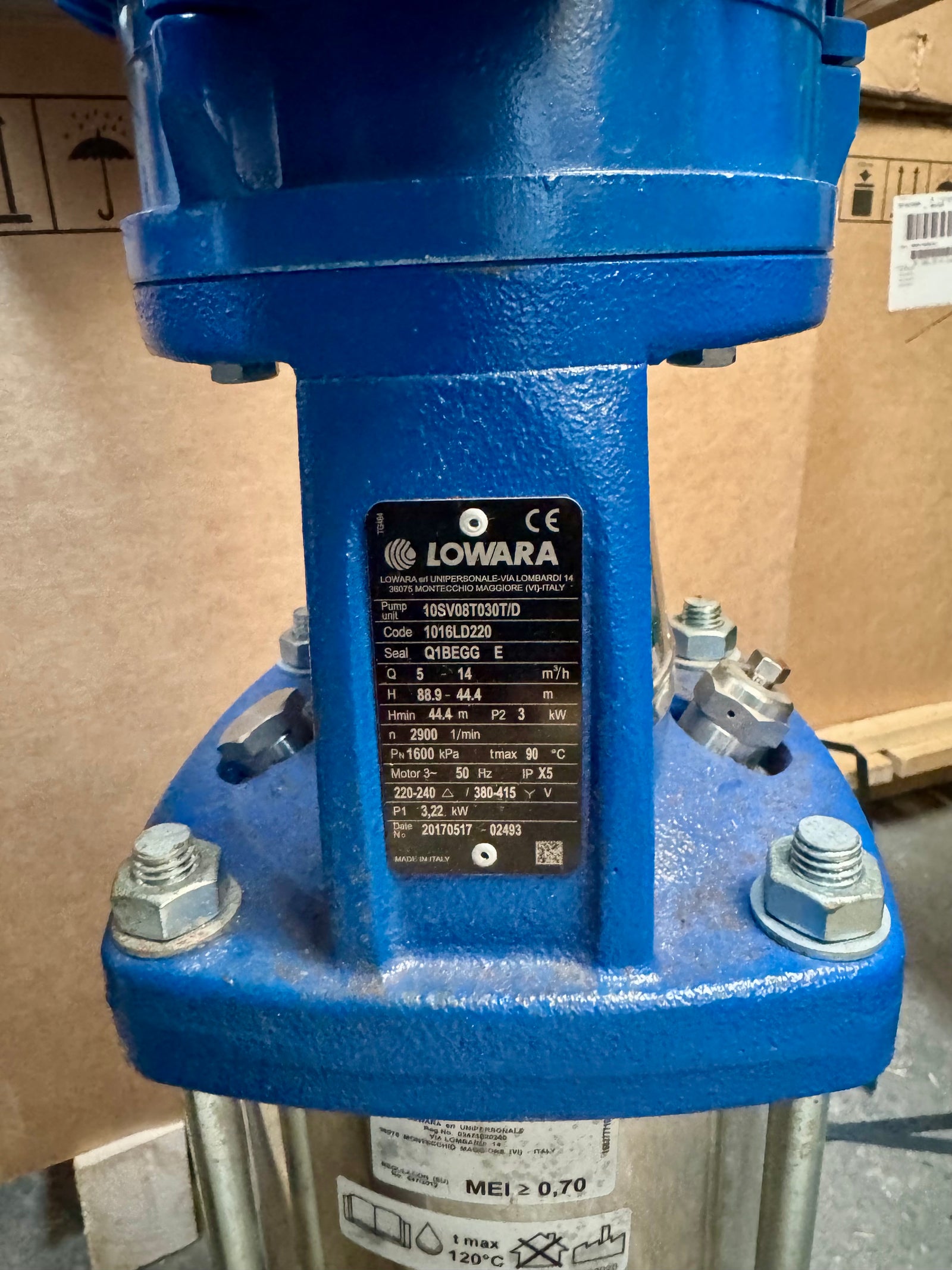 Lowara 10SV08 T030T/D Vertical Multistage Pump 3kW 1016LD220 #4818