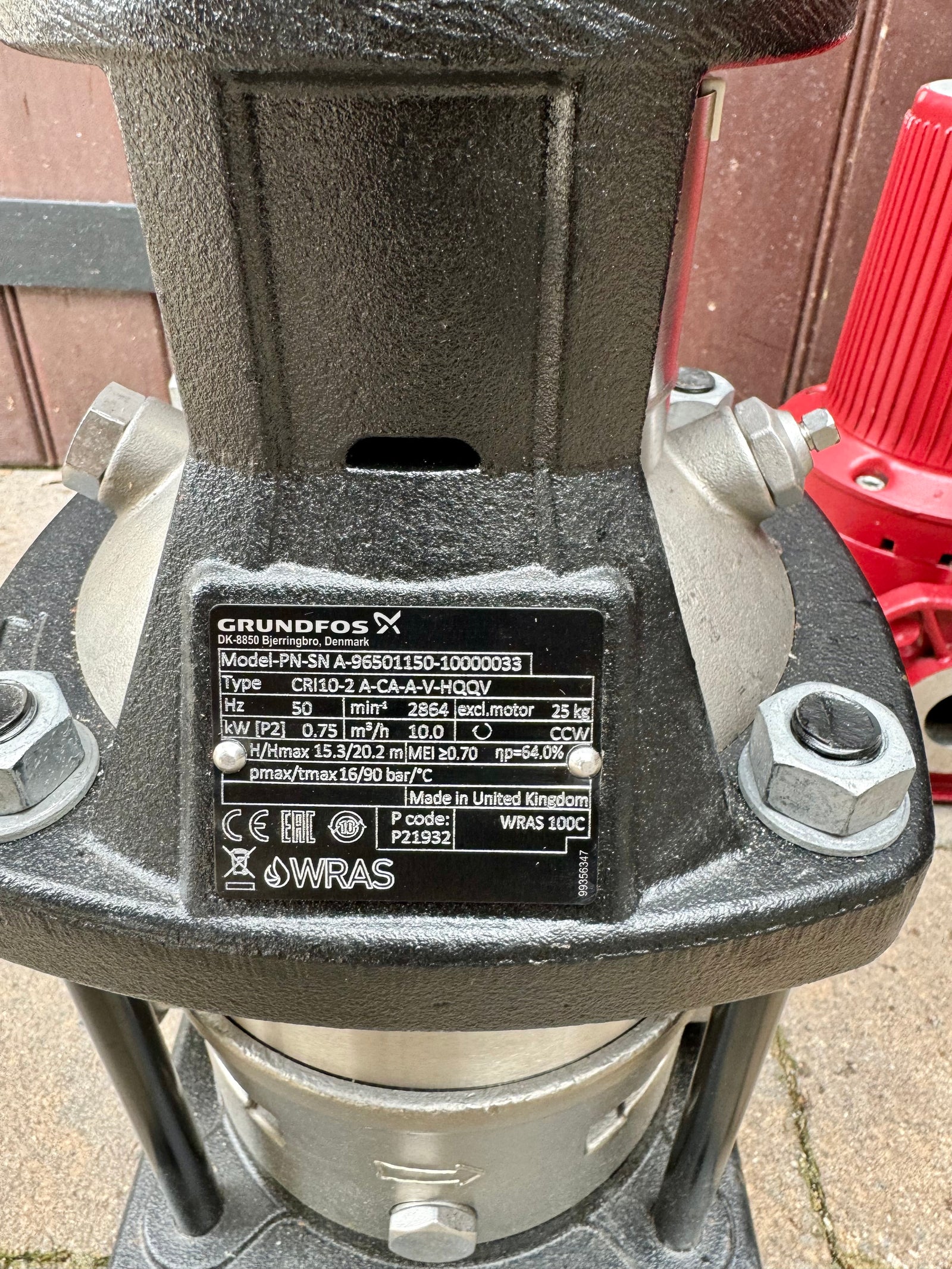 Grundfos CRI 10-2 Vertical Multistage Pump 96501150 415v #1593/4138