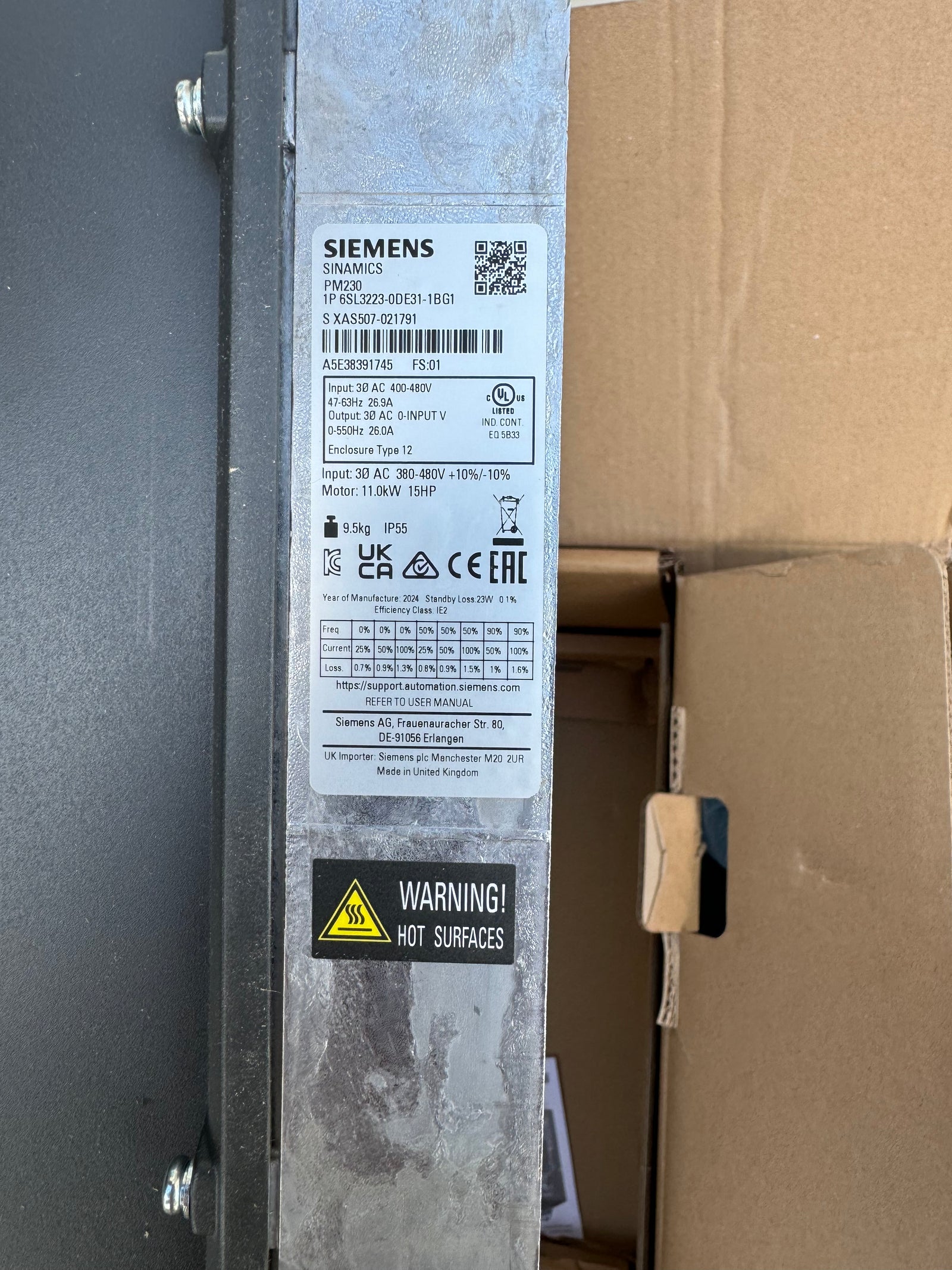 Siemens 6SL3223-0DE31-1BG1 SINAMICS G120P POWER MODULE PM230 11kw #4317