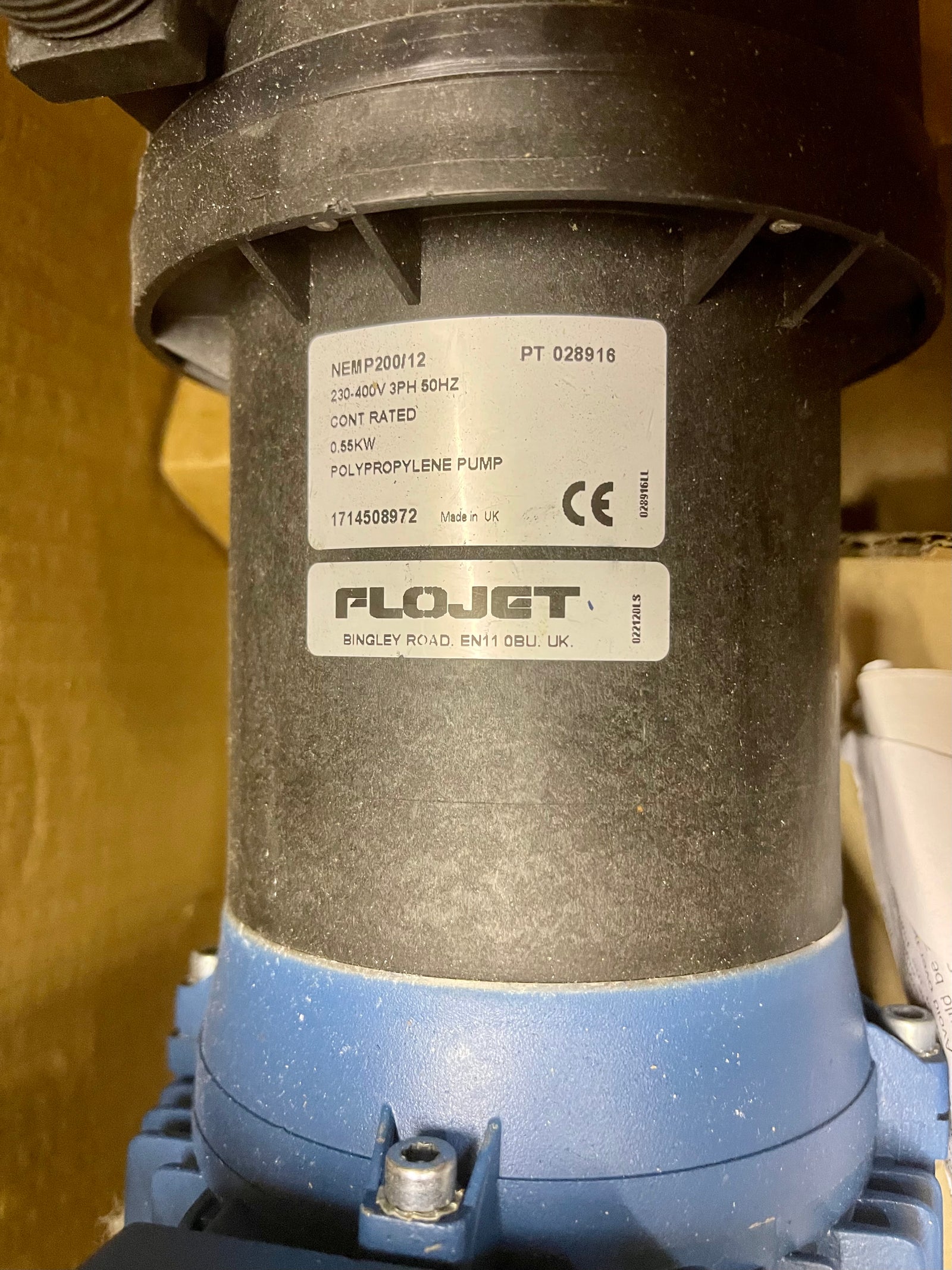 Flojet Xylem NEMP200/12 Magnetic Drive, sealless centrifugal pump, 400v/3/50Hz 028916 #3470