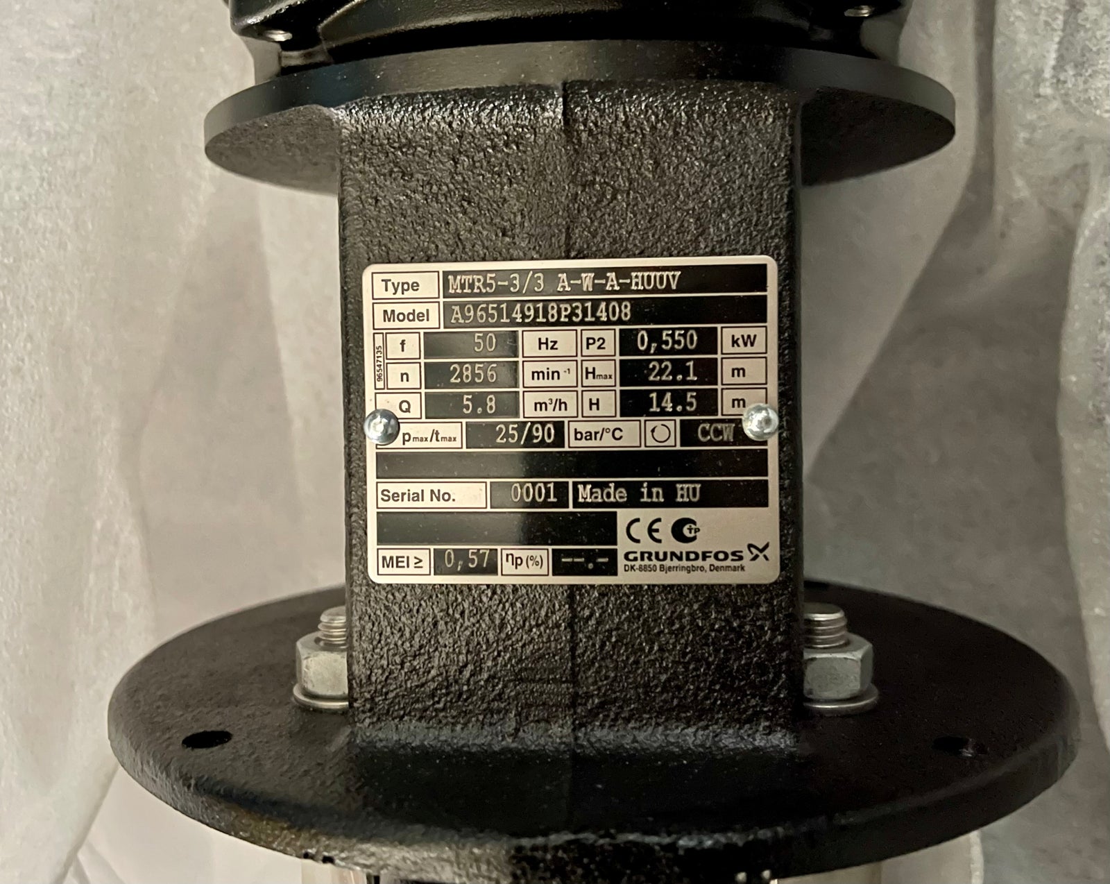 Grundfos MTR 5-3/3 A-W-A HUUV 96514918 Immersible Pump 415V #3509