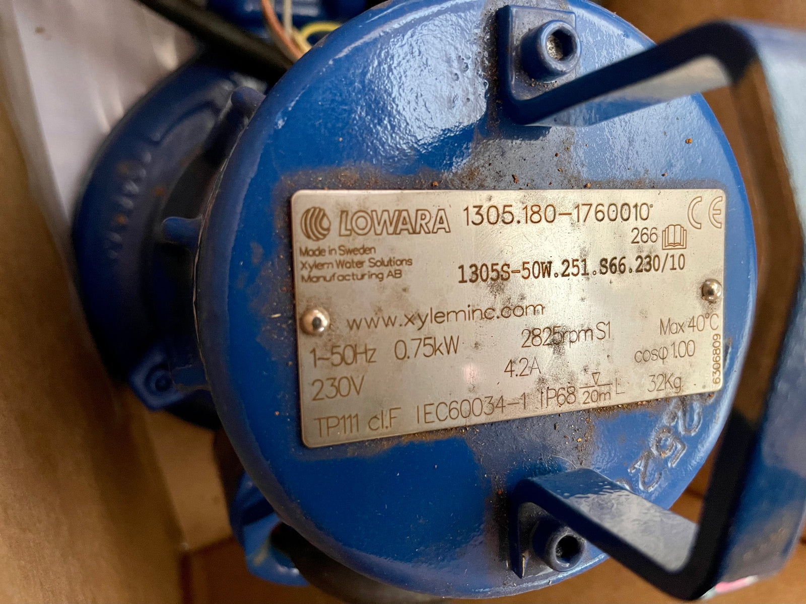 Lowara 1305.180 S 266 0.75kw 230v Submersible Non Clog Waste Pump 1305S-50W.251.S66.230/10 #3519
