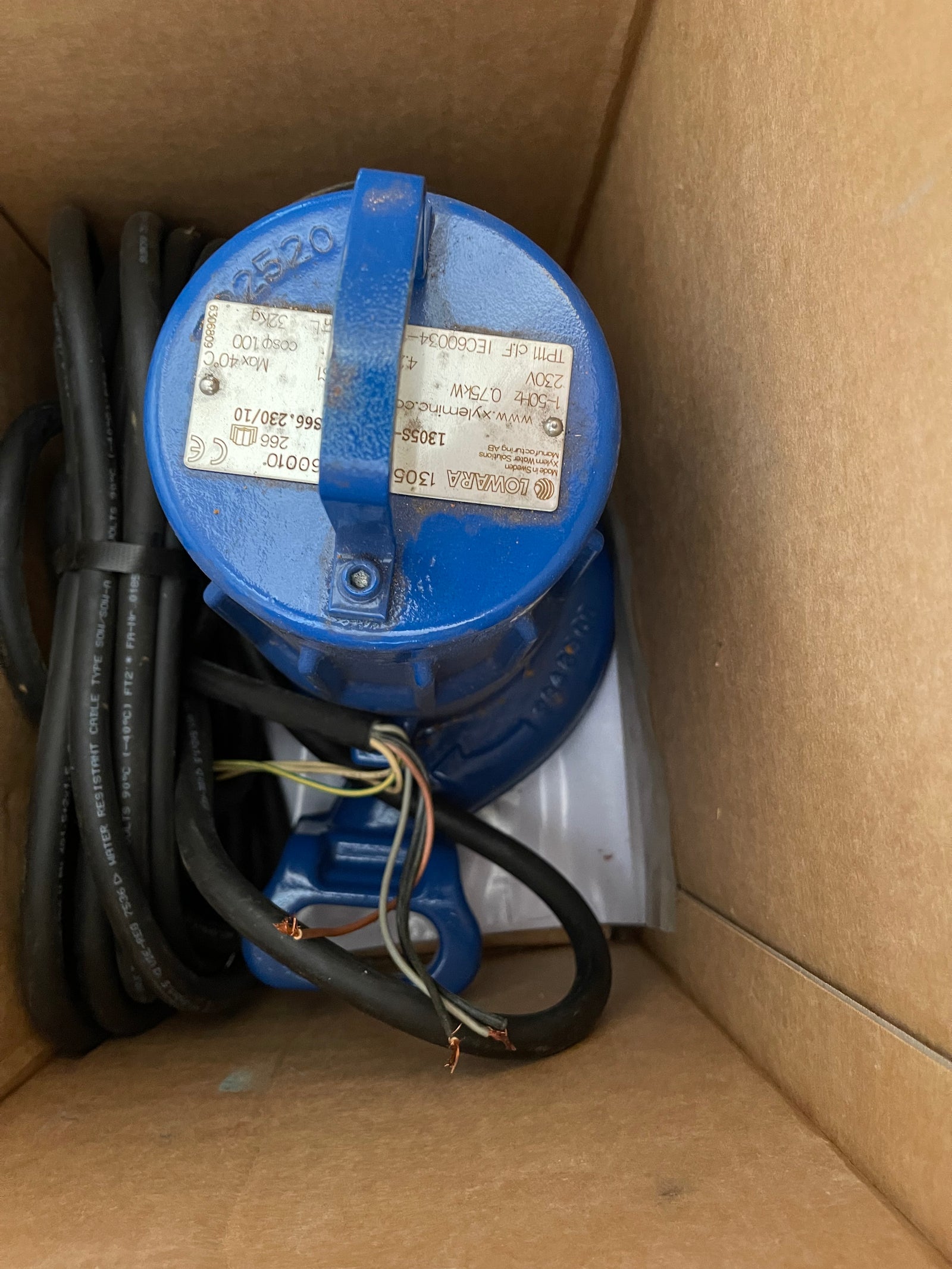 Lowara 1305.180 S 266 0.75kw 230v Submersible Non Clog Waste Pump 1305S-50W.251.S66.230/10 #3519