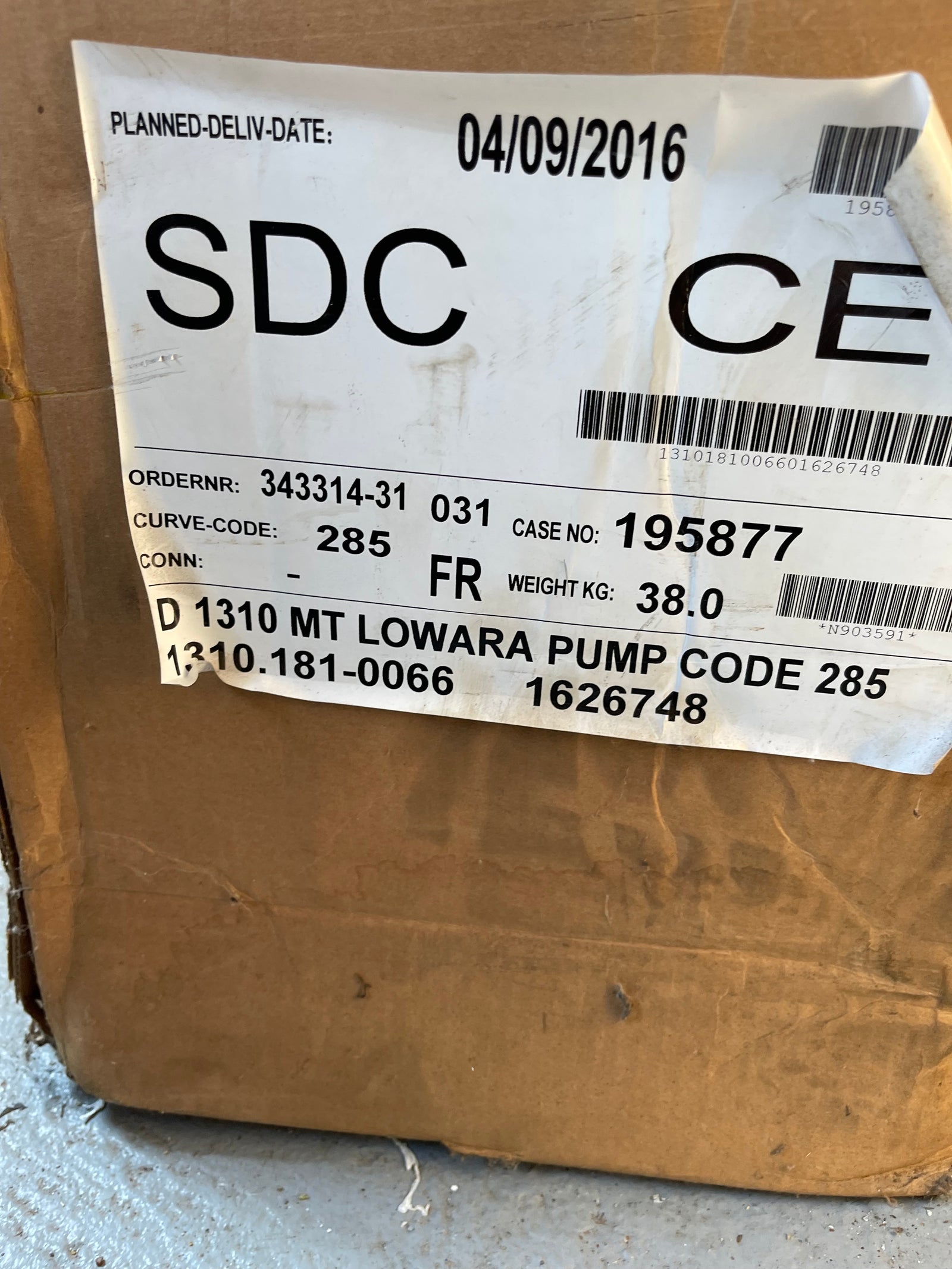 Lowara 1310.181 MT 285 2.4kw 230v Submersible Vortex Waste Pump DN65 #3520