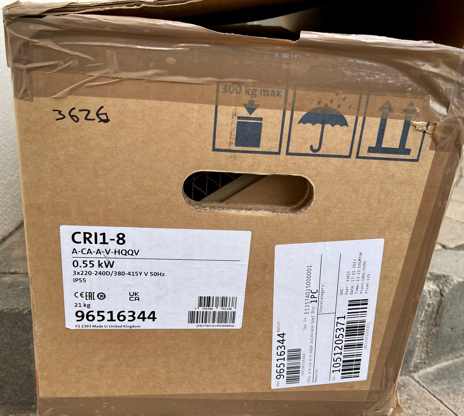 Grundfos CRI 1-8 A CA A V HQQV 96516344 0.55kW 415v Vertical Multistage Pump #3625