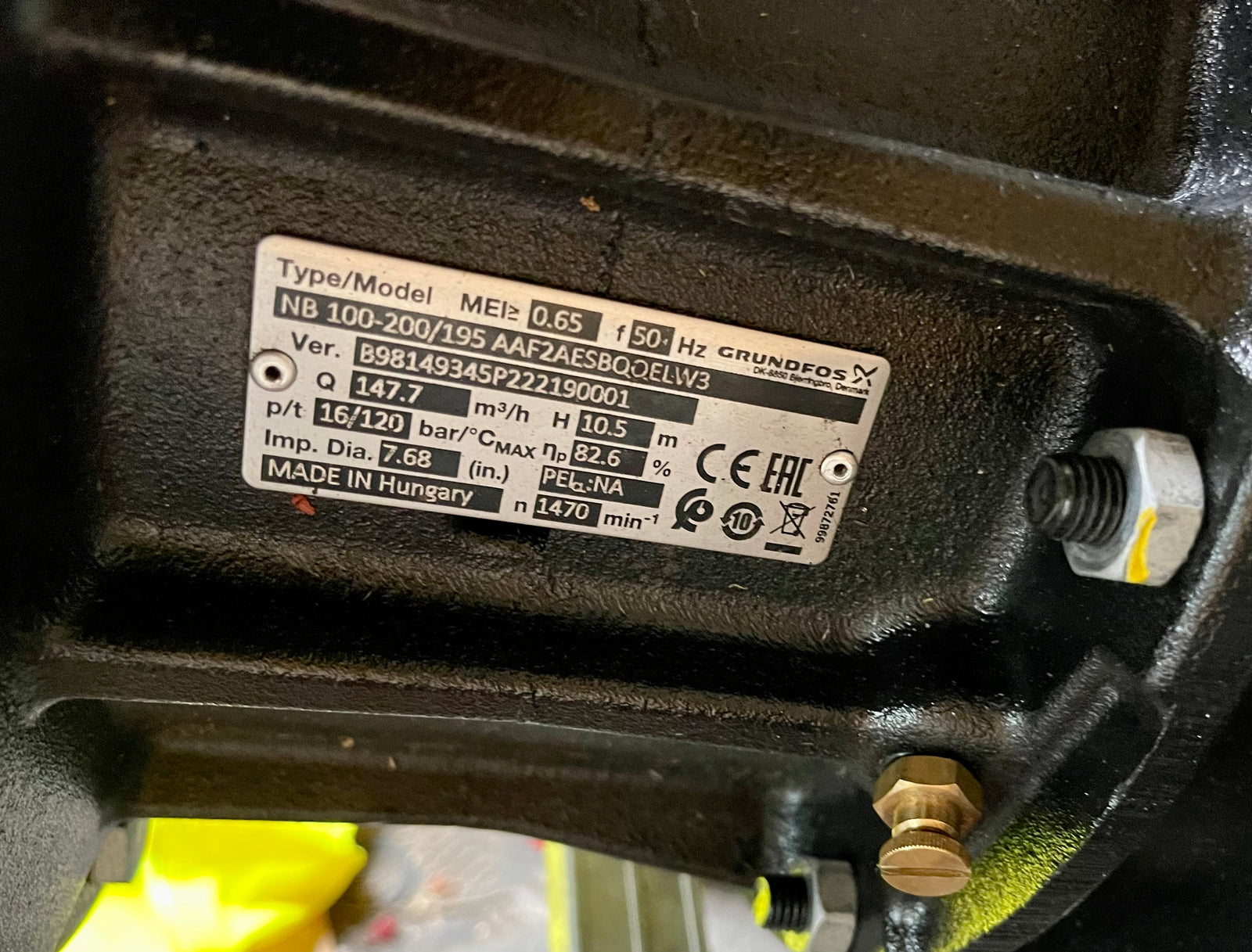 Grundfos NB 100-200/195 AAF2AESBQQELW3 98149345 5.5kW 415v End Suction Pump #3698