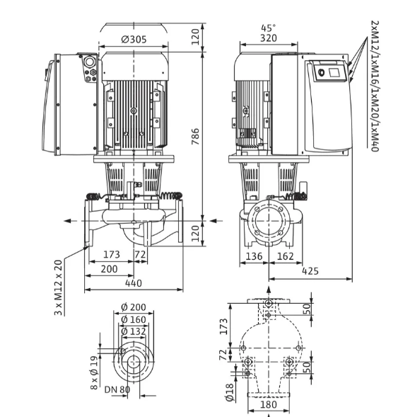 Wilo IL-E 80/170-15/2-IE4 2153676 415v DN80 15kw Circulator Pump #3109