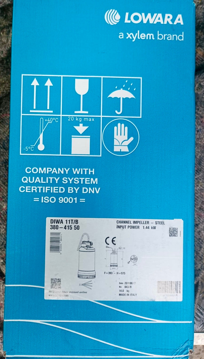 Lowara DIWA 11T/B 400V Submersible Drainage Without Floatswitch 1.1kW 107680080 #4220