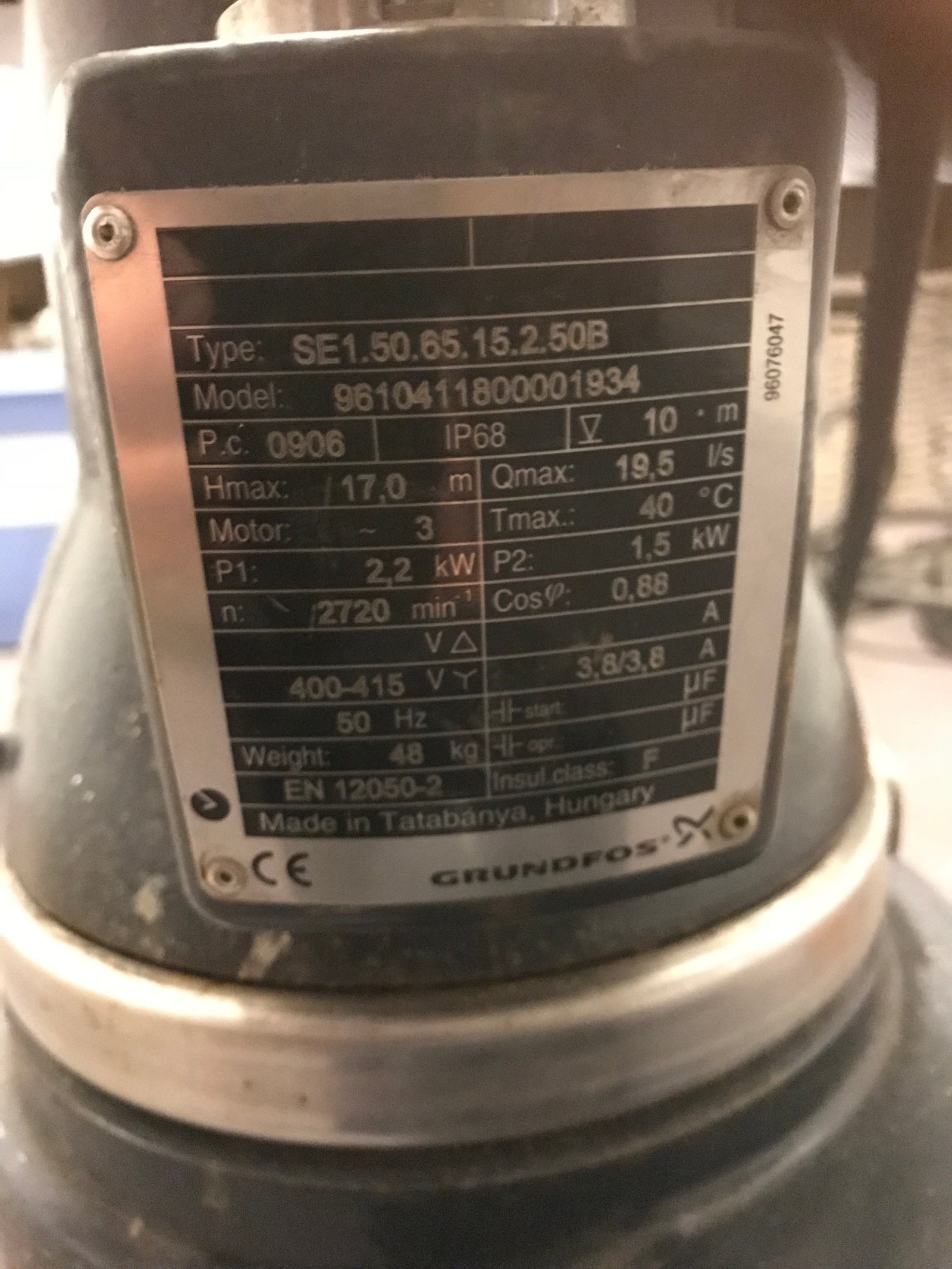 Grundfos SL1.50.65.15.2.50B 96104118 Waste water Pump Drain Sewage submersible #786