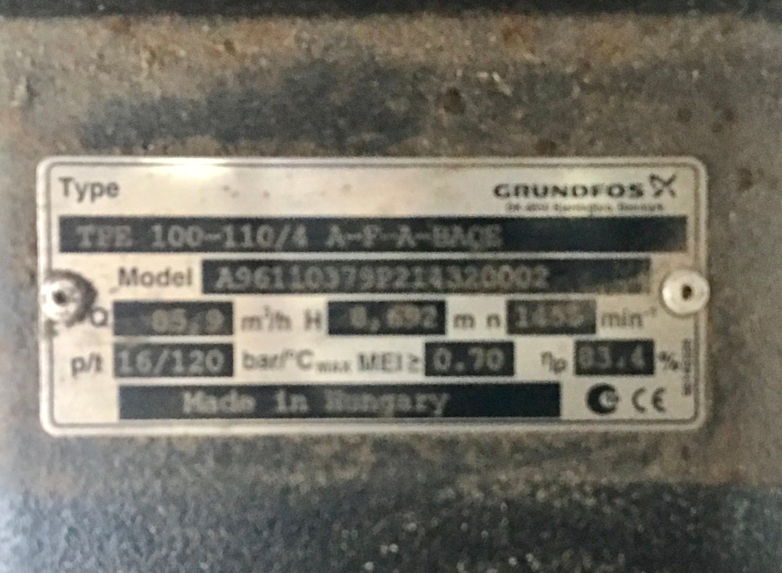 Grundfos TPE 100-110/4 A-F-A BAQE circulator Pump 96110379 #2099