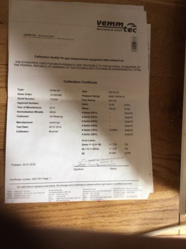 Vemm tec flanged rotary gas turbine meter RVG G16 Pulse elster Dn50 Pn16