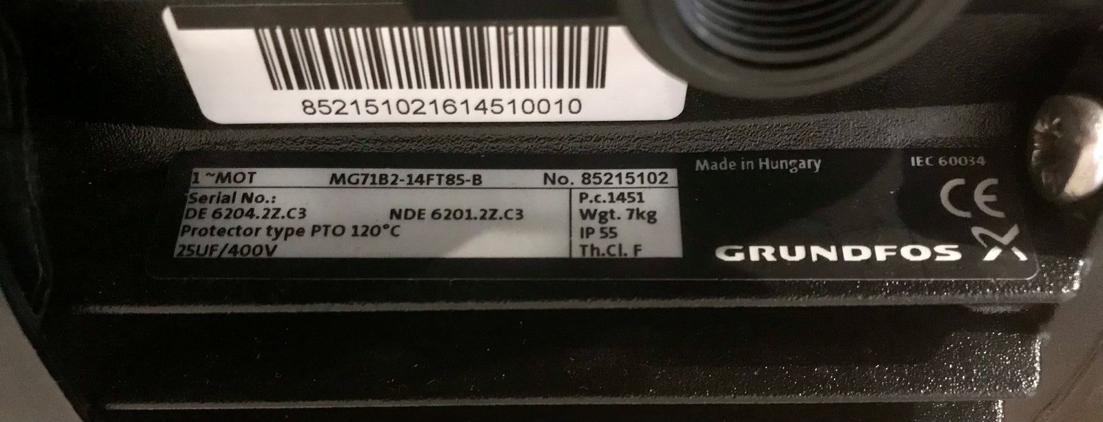 Grundfos 0.37kw MG71B2-14FT85-B 85215102 Replacement Head motor 240v #2692