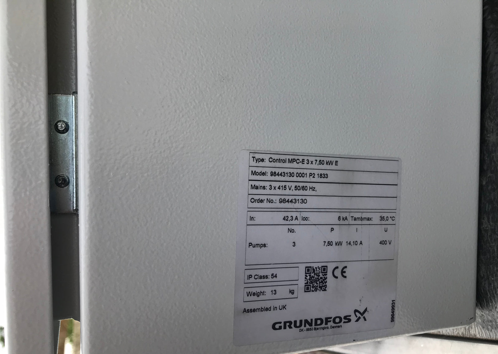 Grundfos CU352 Hydro MPC-E 3x 7.5kw booster set control panel 98443130 #1654