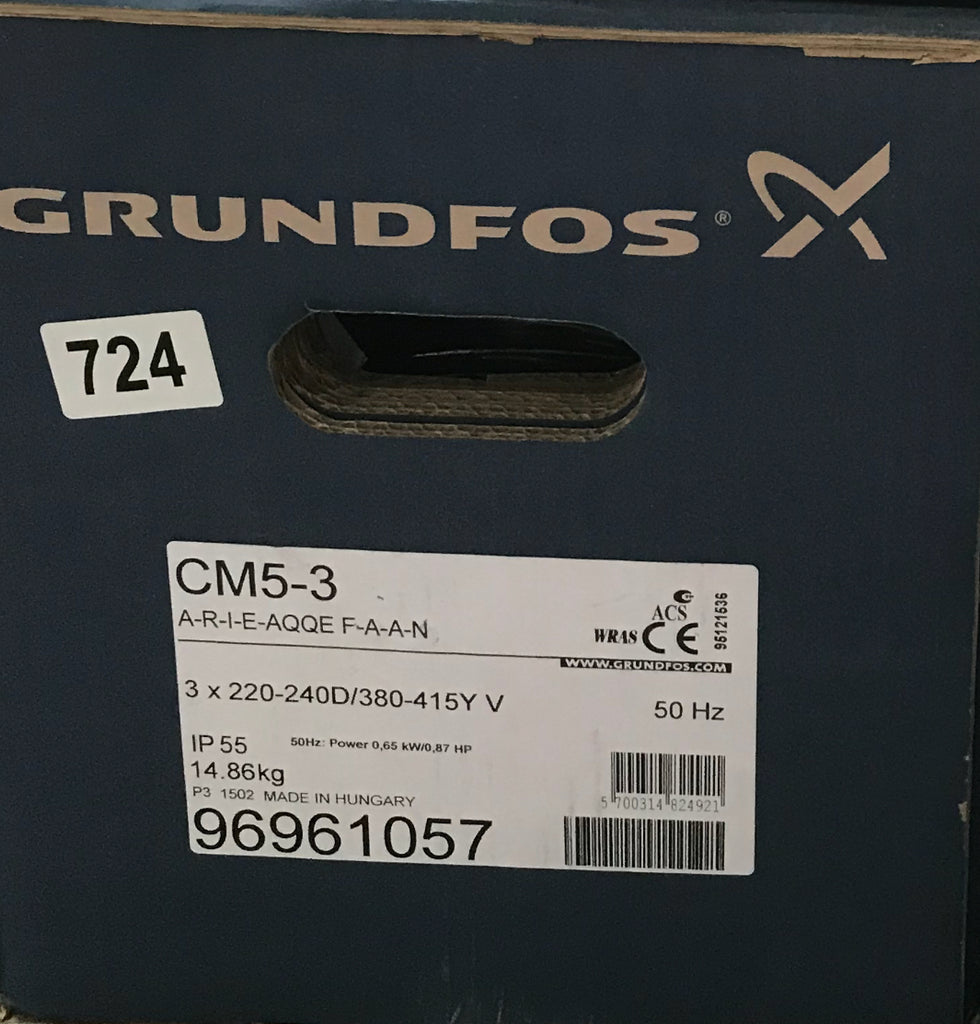 Grundfos CM 5-3-I A R I E AQQE FAAN Horizontal Multi-stage Booster Pump 240V