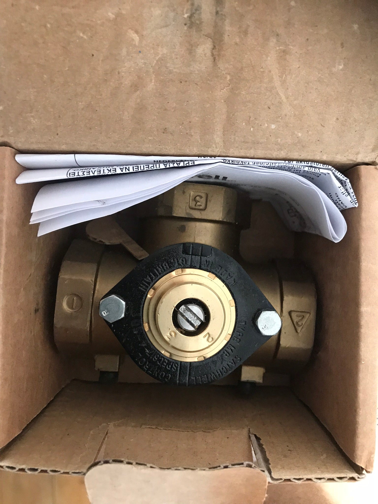 Satchwell Schneider MBX 4501 3 way 1" Rotary Valve Brass #1671