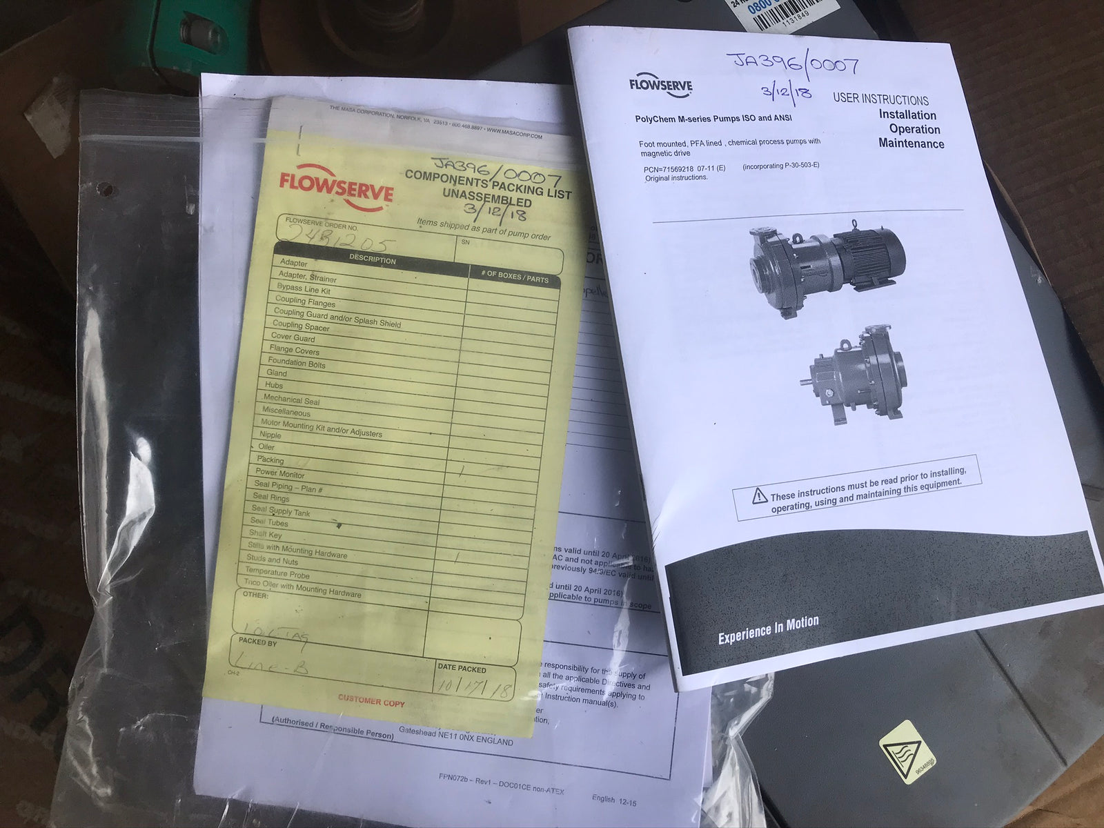 Flowserve Durco Polychem M-Series DIPA PA1.5 X 1-6CL Non Metallic Chemical Process Pump #2489
