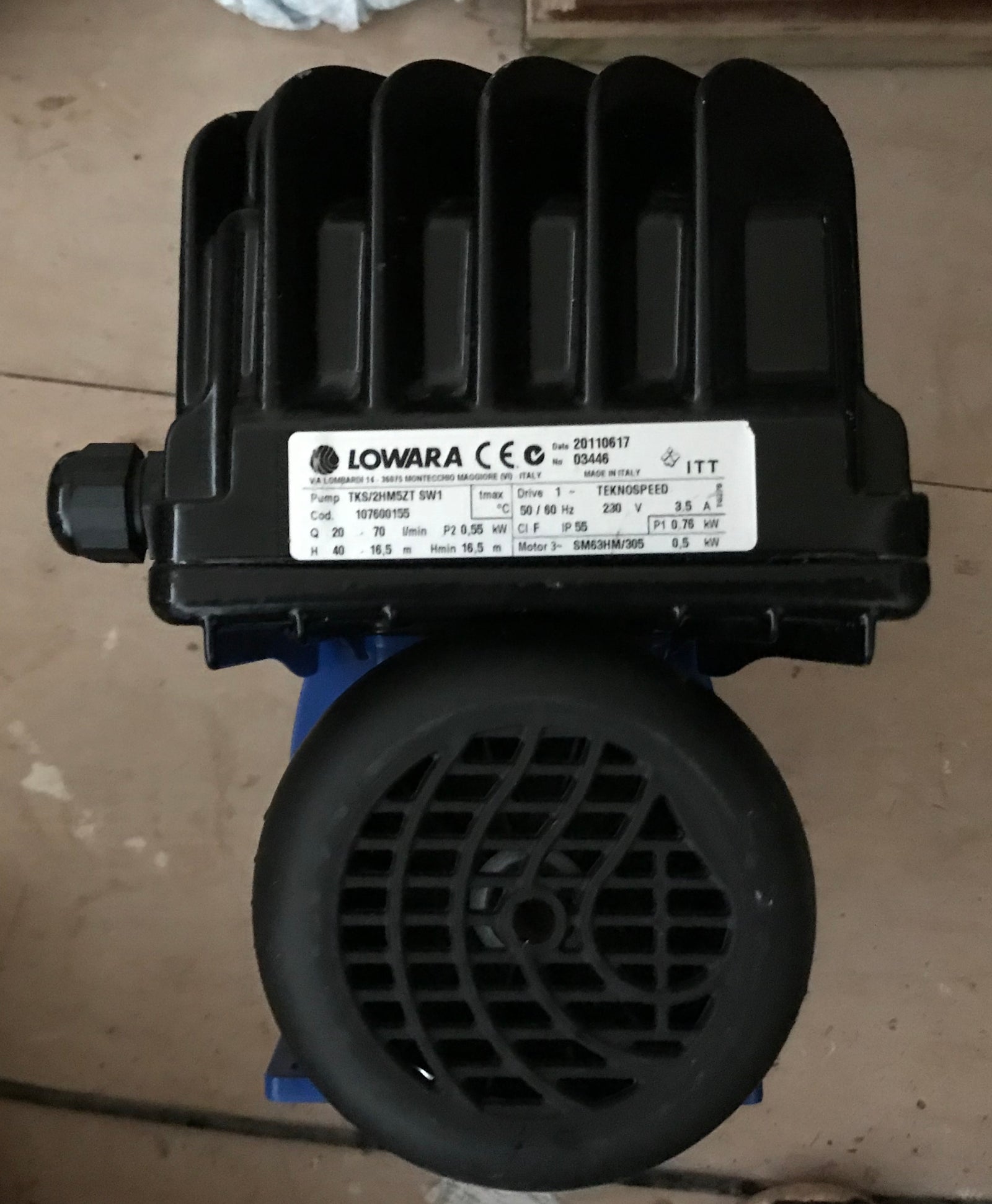 Lowara TKS/2HM5ZT TEKNOSPEED Horizontal Multistage Pump 240v Stainless Steel #2803