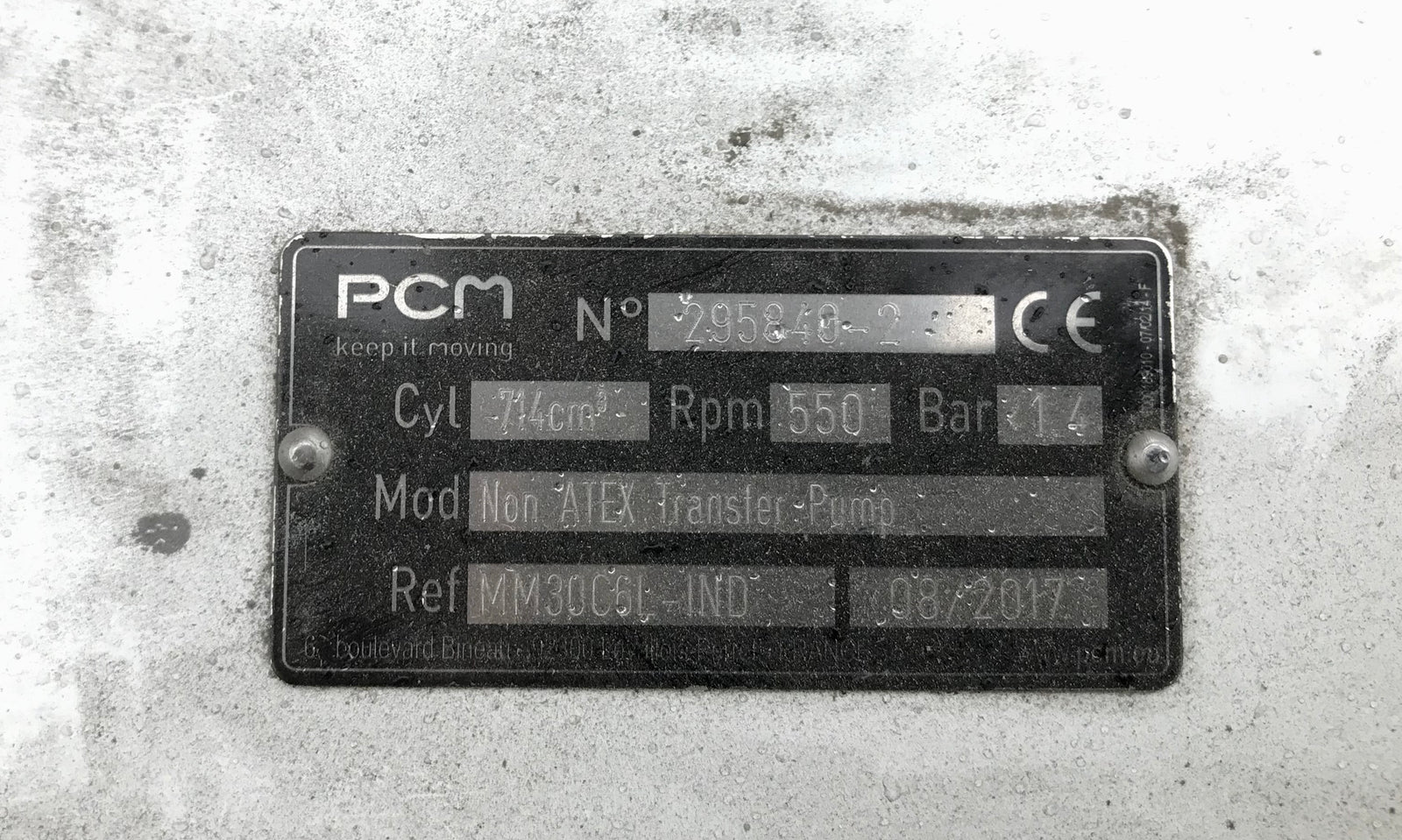 PCM MM30C6L Ecomoineau C Stainless steel Progressive Cavity Pump 3kw #2209