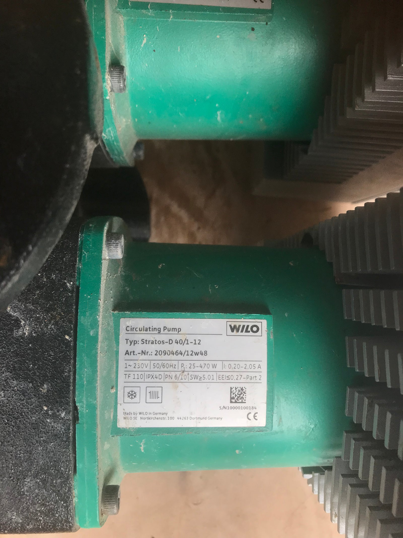 Wilo Stratos-D 40/1-12 1PH PN6/10 Pump - 2090464 #1306 USED