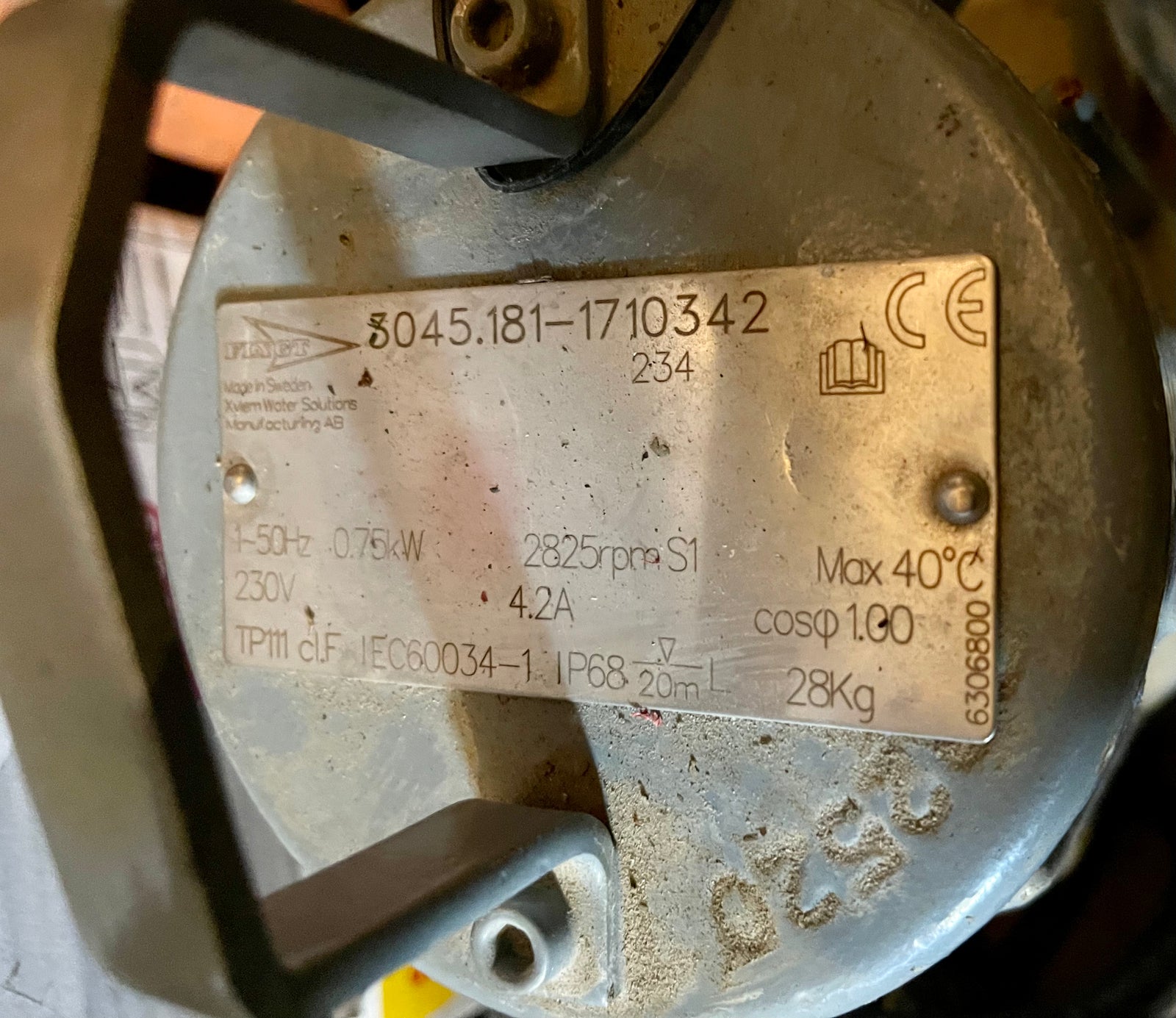 Flygt DP 3045.181 MT 234 0.75kw 230v Submersible Waste Pump #2920