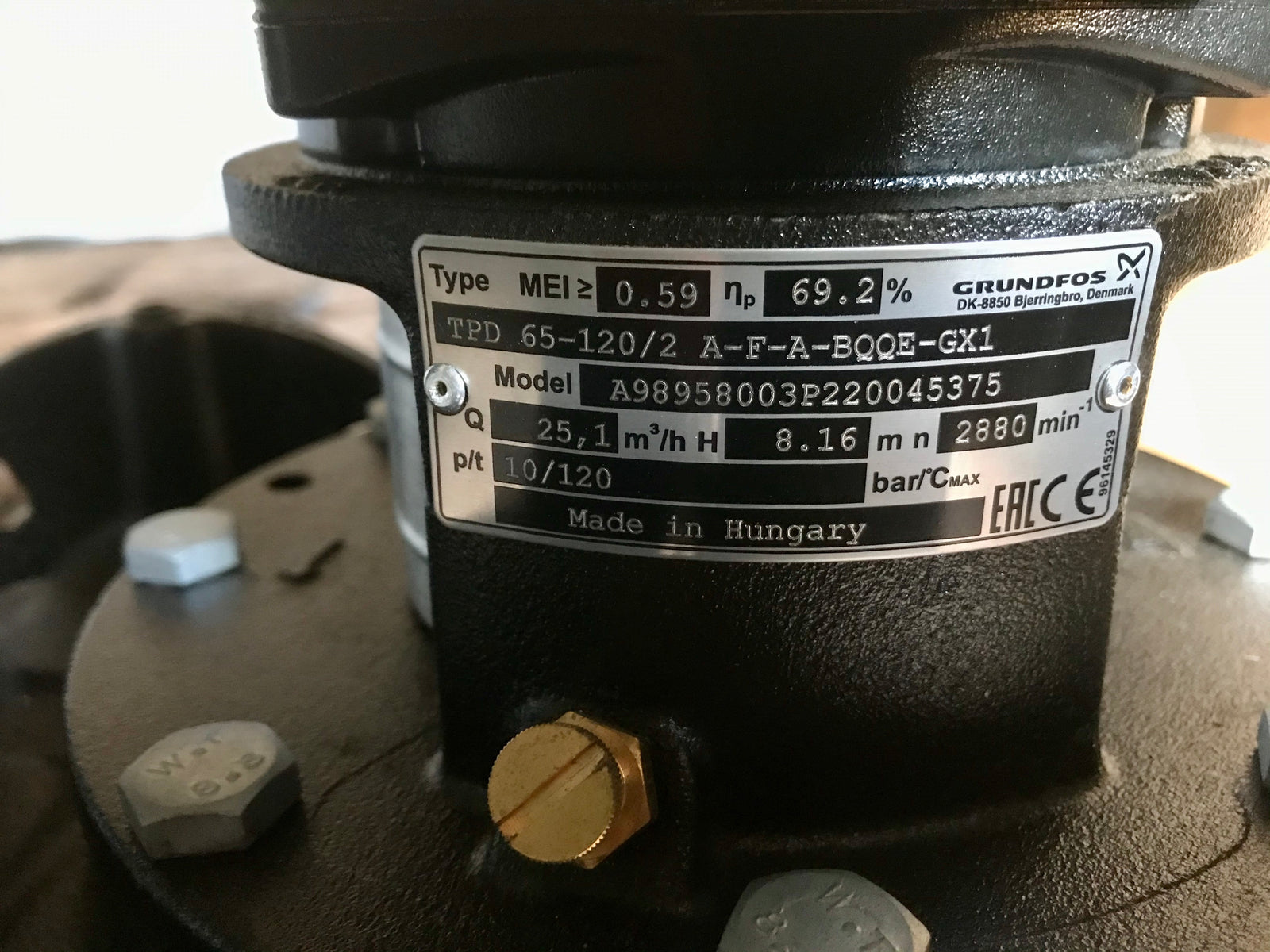 Grundfos TPD 65-120/2 A-F-A BQQE GX1 circulator Pump 98958003 415v #2101