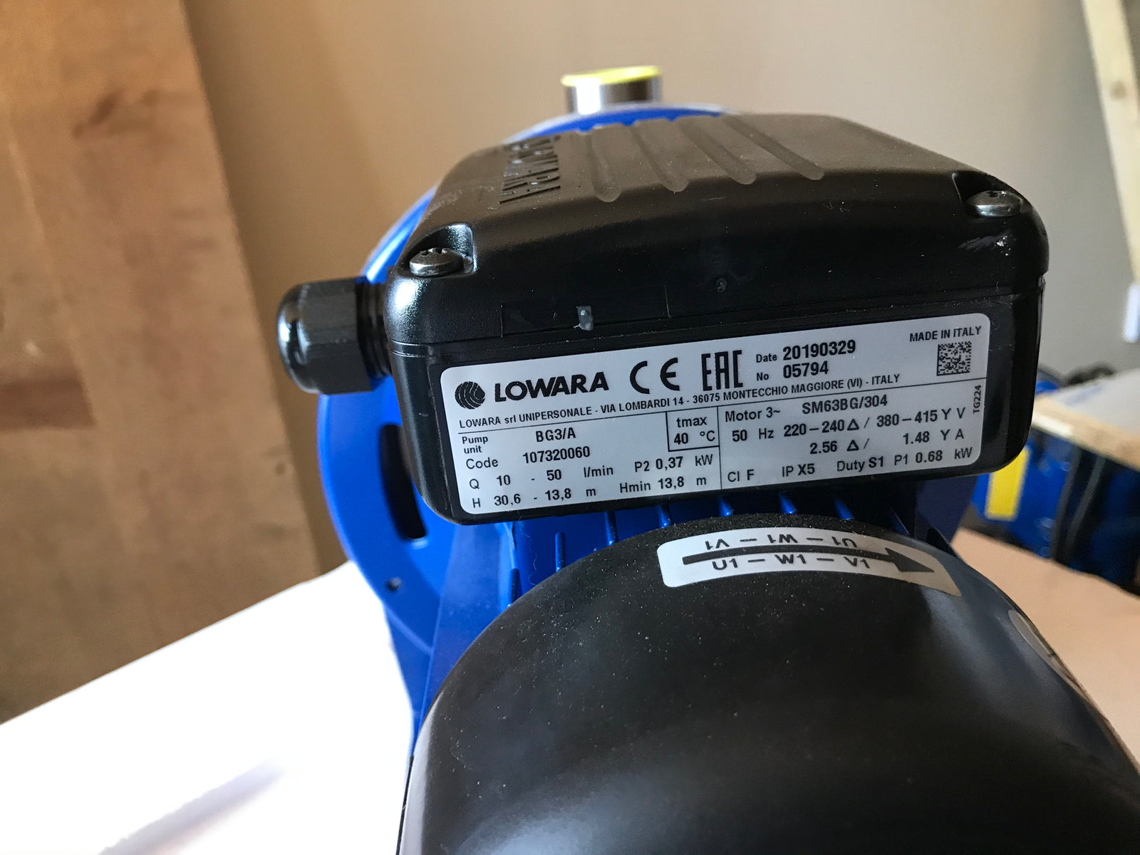 Lowara BG 3/A 415v Self Priming Pump #1955