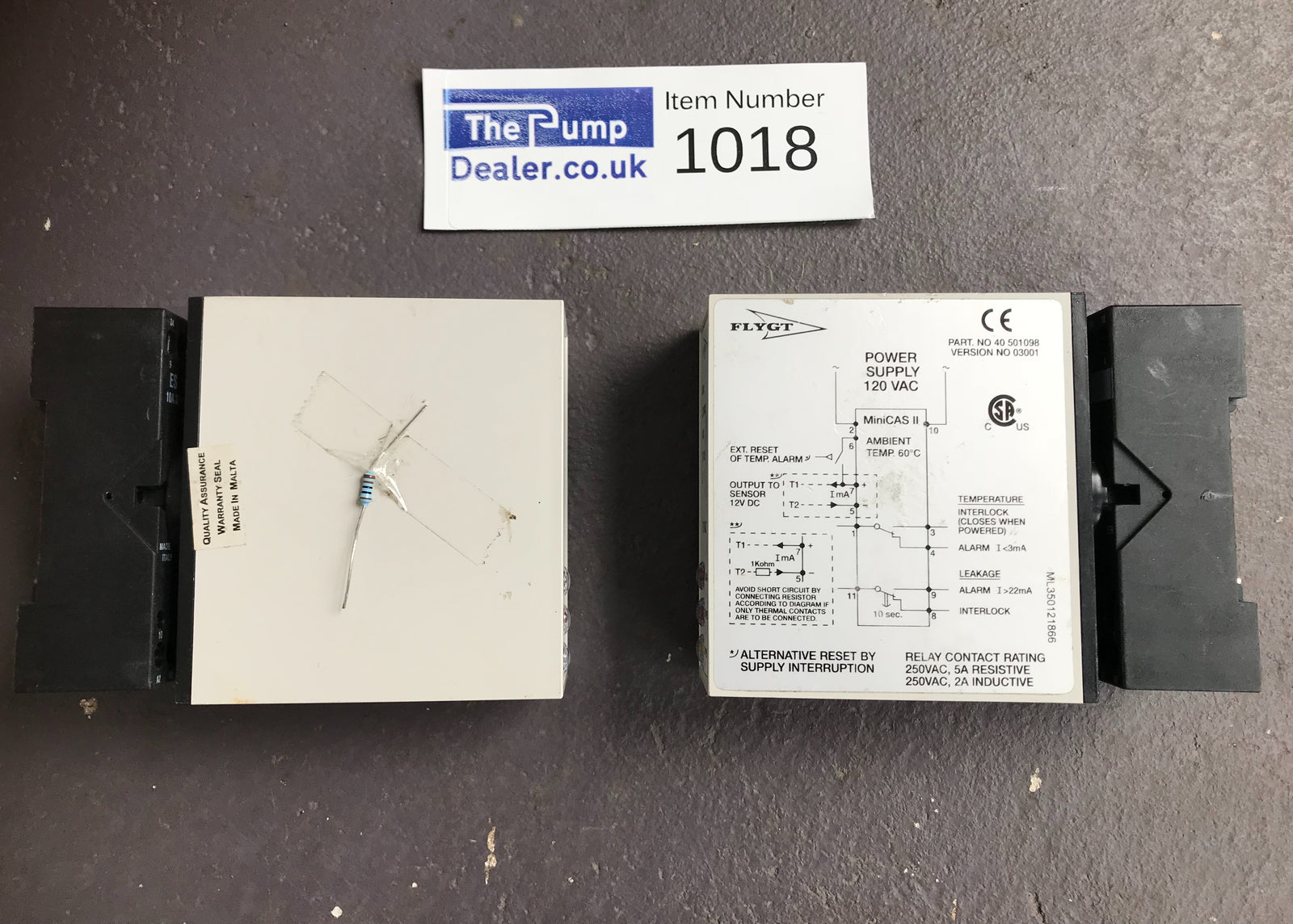 Flygt MiniCAS II Pump sensor monitor 120vac #1018