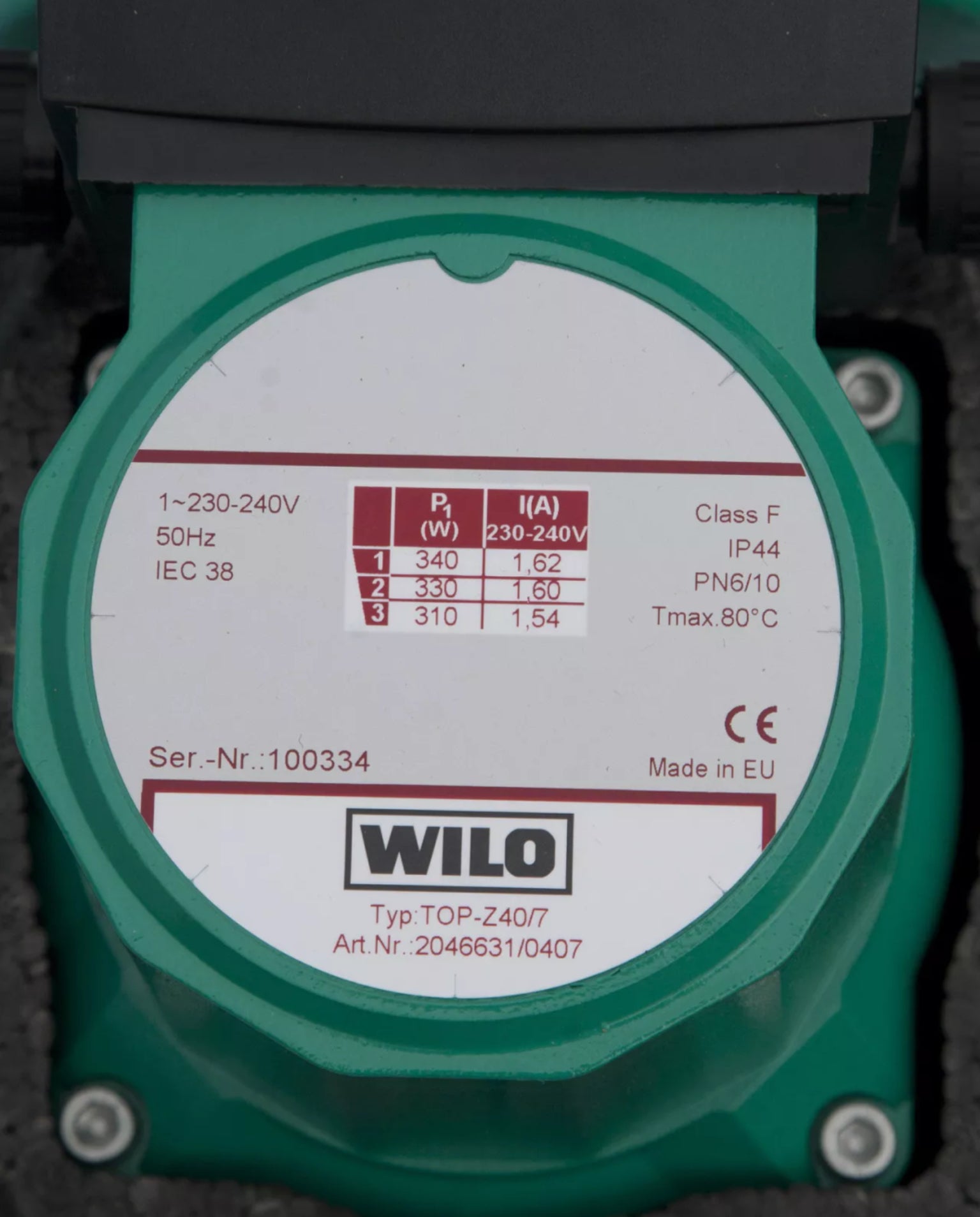 Wilo Top Z 40/7 250mm 240V 2046631 Circulator Pump Hot water drinking water #669