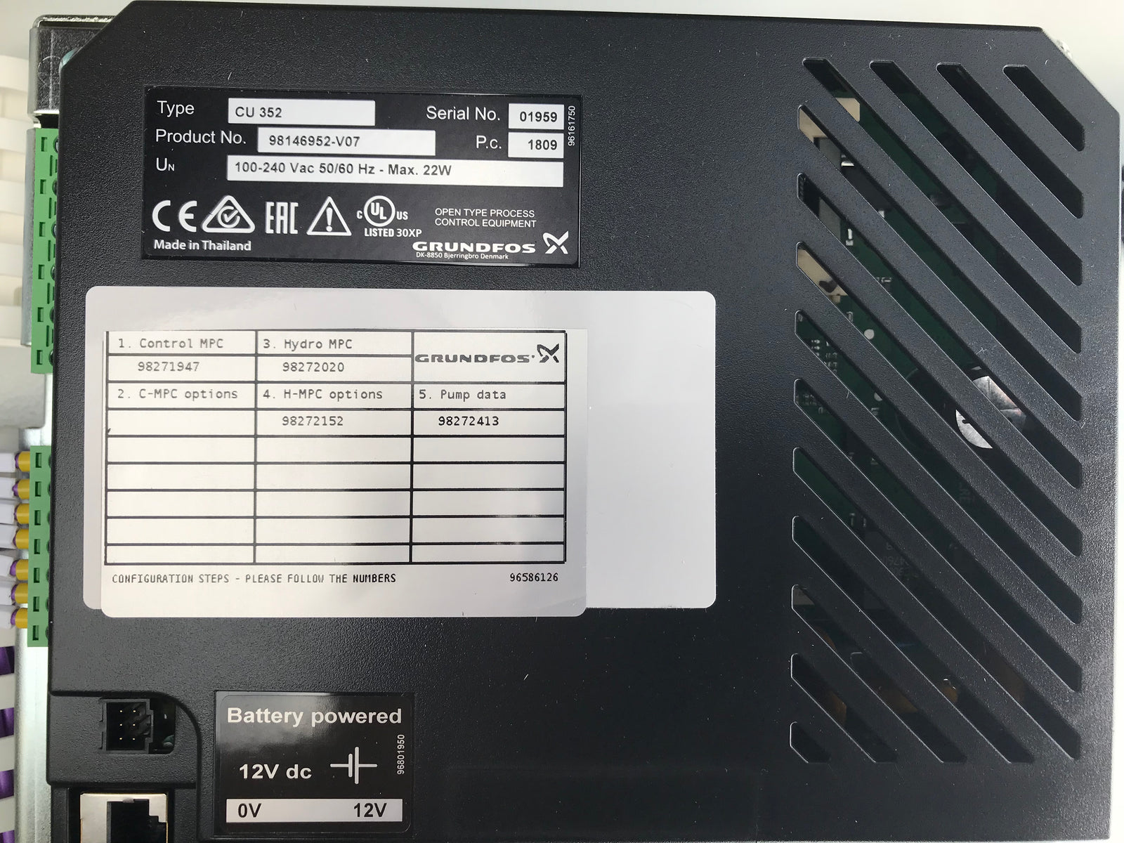 Grundfos CU352 Hydro MPC-E 3x 7.5kw booster set control panel 98443130 #1654