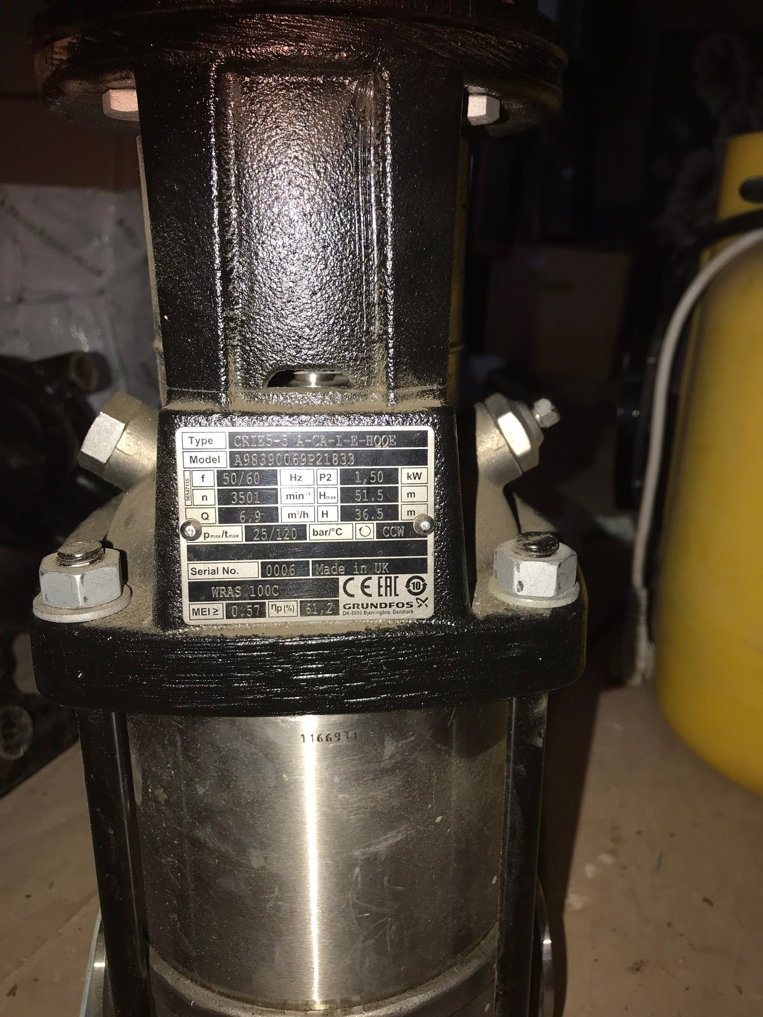 Grundfos CRIE 5-5 Vertical Multistage Pump Booster Stainless 98390069 #1695