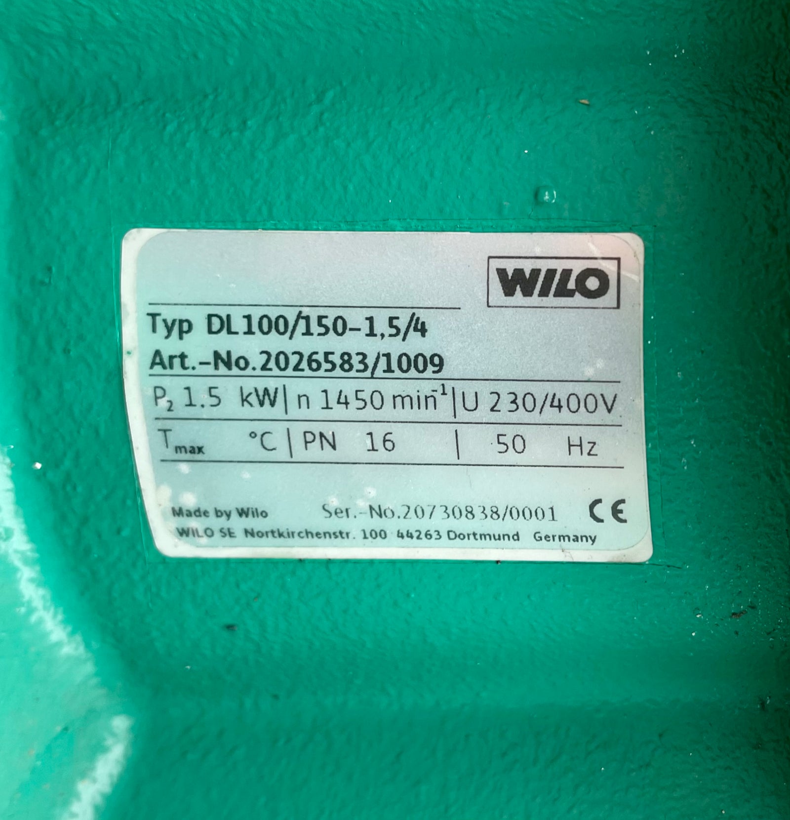 Wilo CronoTwin DL100/150-1,5/4 DN100 Circulator Pump 415v 1.5kW 2026583 #2890