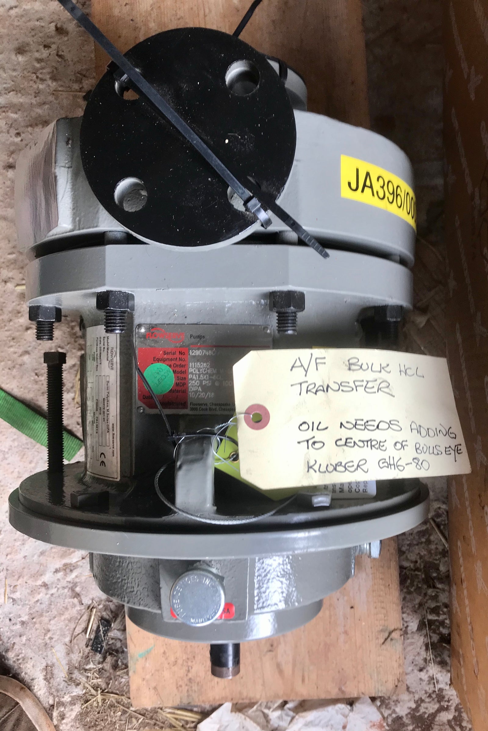 Flowserve Durco Polychem M-Series DIPA PA1.5 X 1-6CL Non Metallic Chemical Process Pump #2489