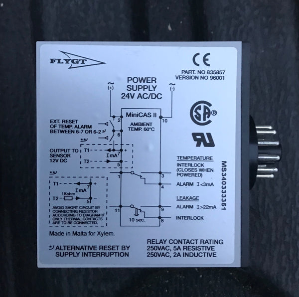 Flygt MiniCAS II Pump sensor monitor 24vac 1288 The Pump Dealer