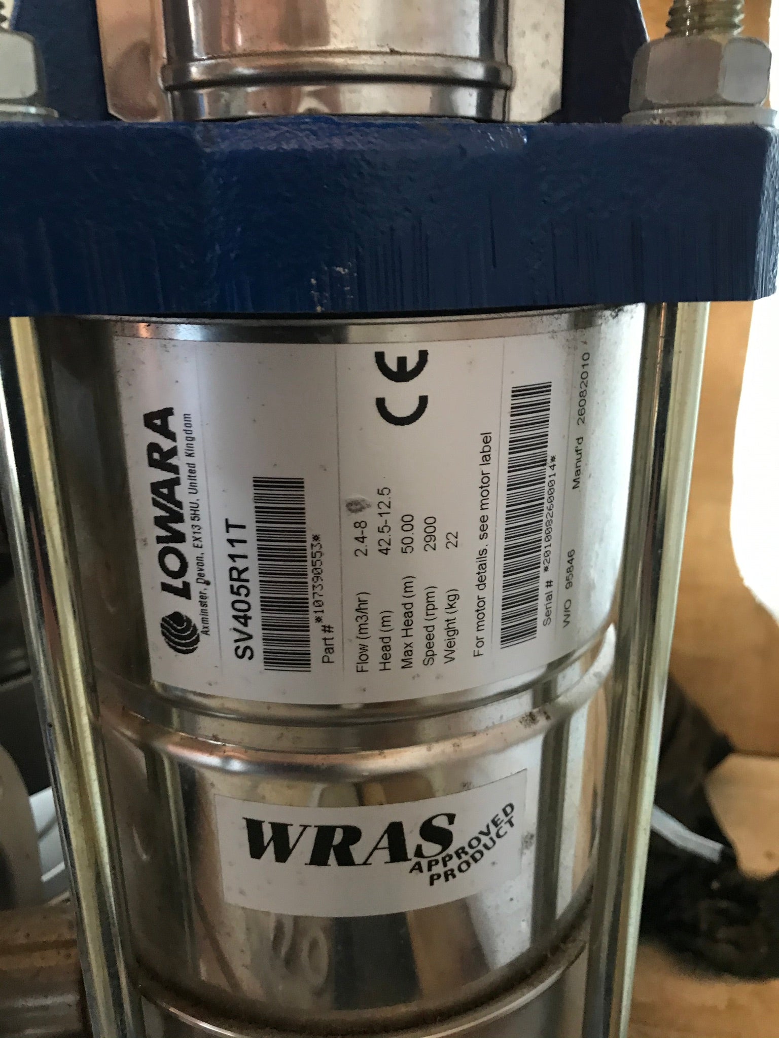 Lowara SV405R11T Vertical Multistage Pump #1954