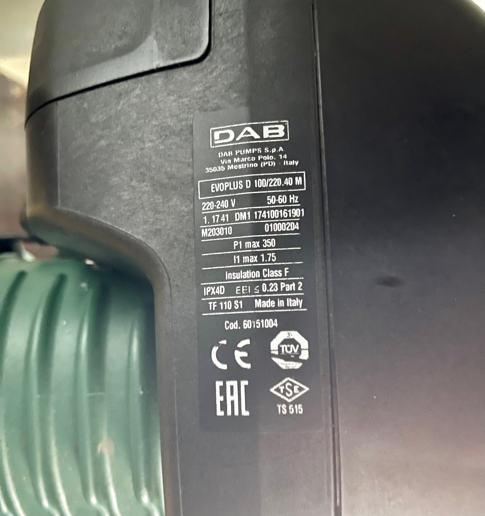 DAB EVOPLUS D 100/220.40 M Circulator Pump 60151004 #3131 USED