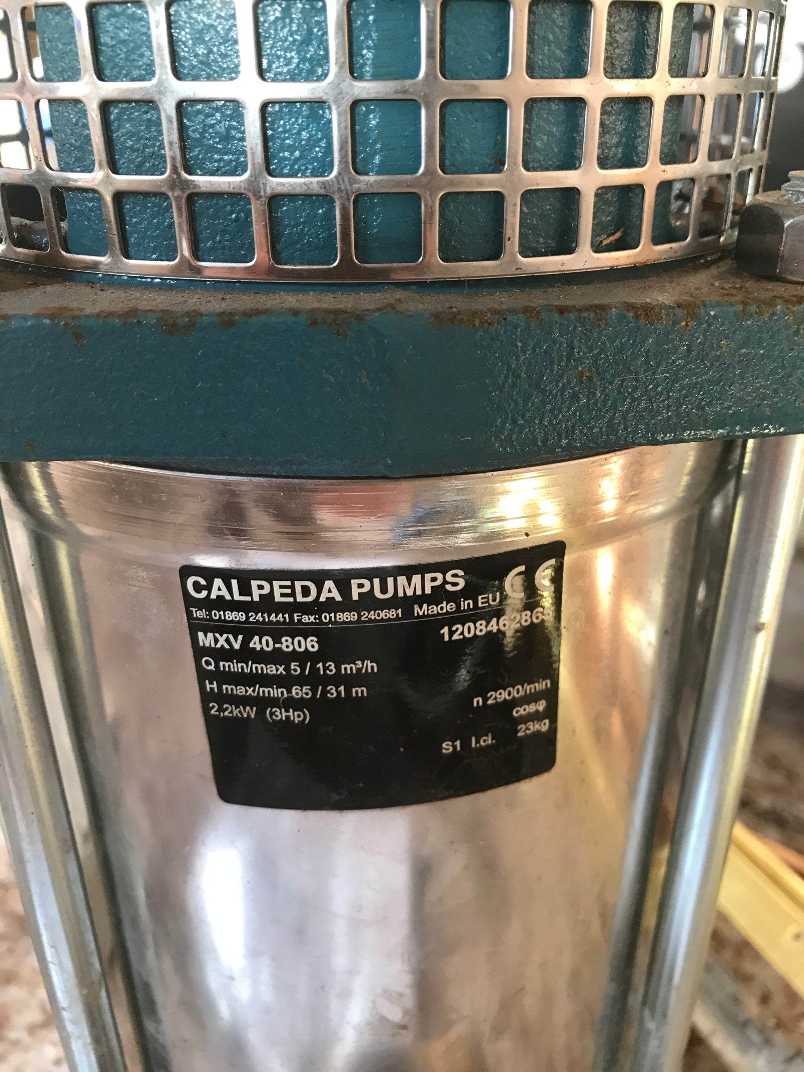 Calpeda MXV 40-806 Vertical Multi-Stage In-line Pump 240v 2.2kw #710