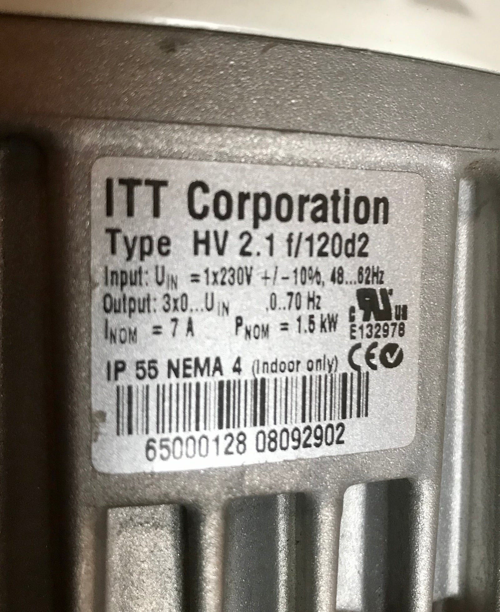 Lowara Hydrovar HV 2.1 f/120d2 230v 1.5kw inverter #2377